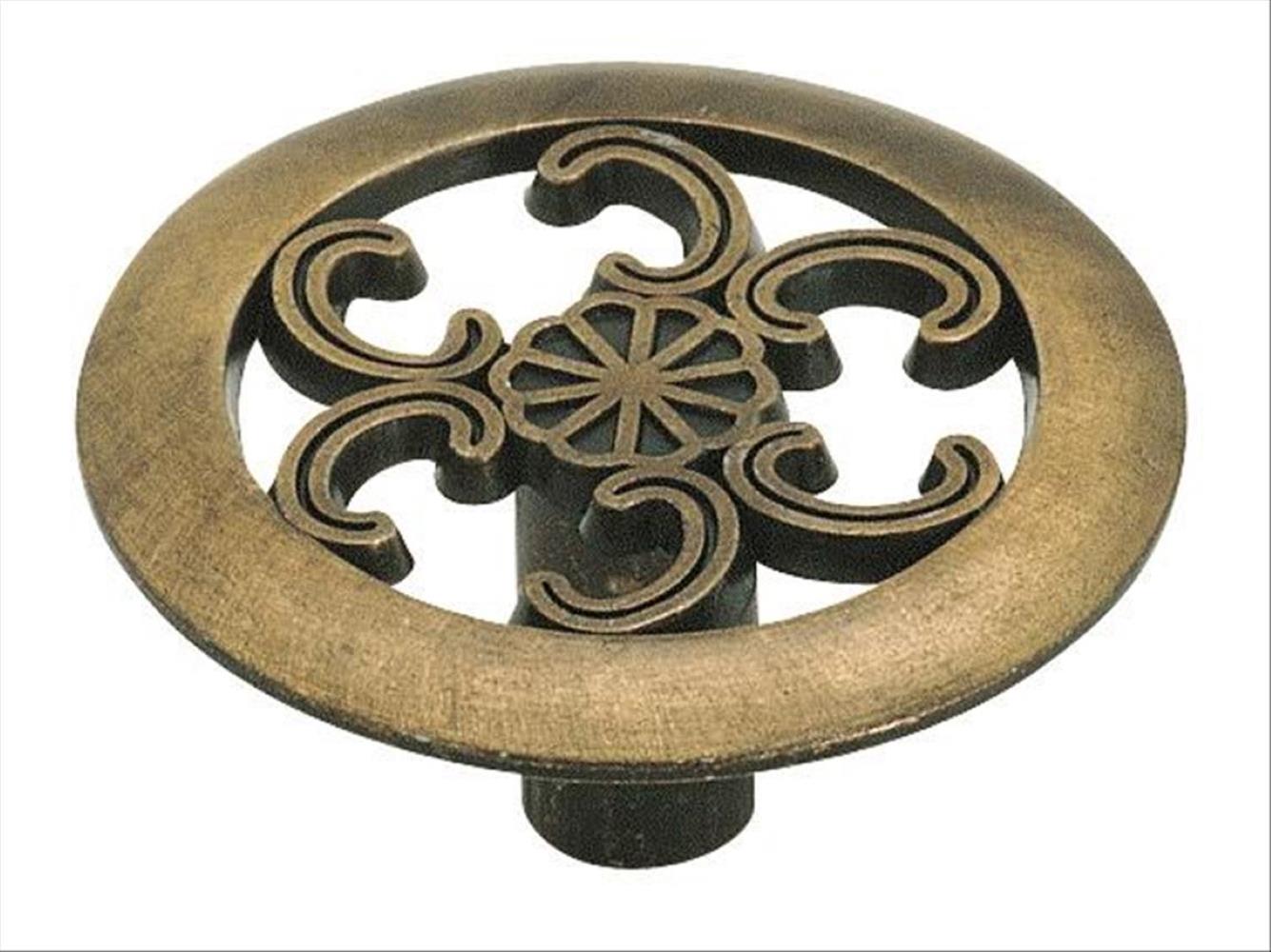 Everyday Heritage 1-1/2 inch (38mm) Diameter Antique Brass Cabinet Knob