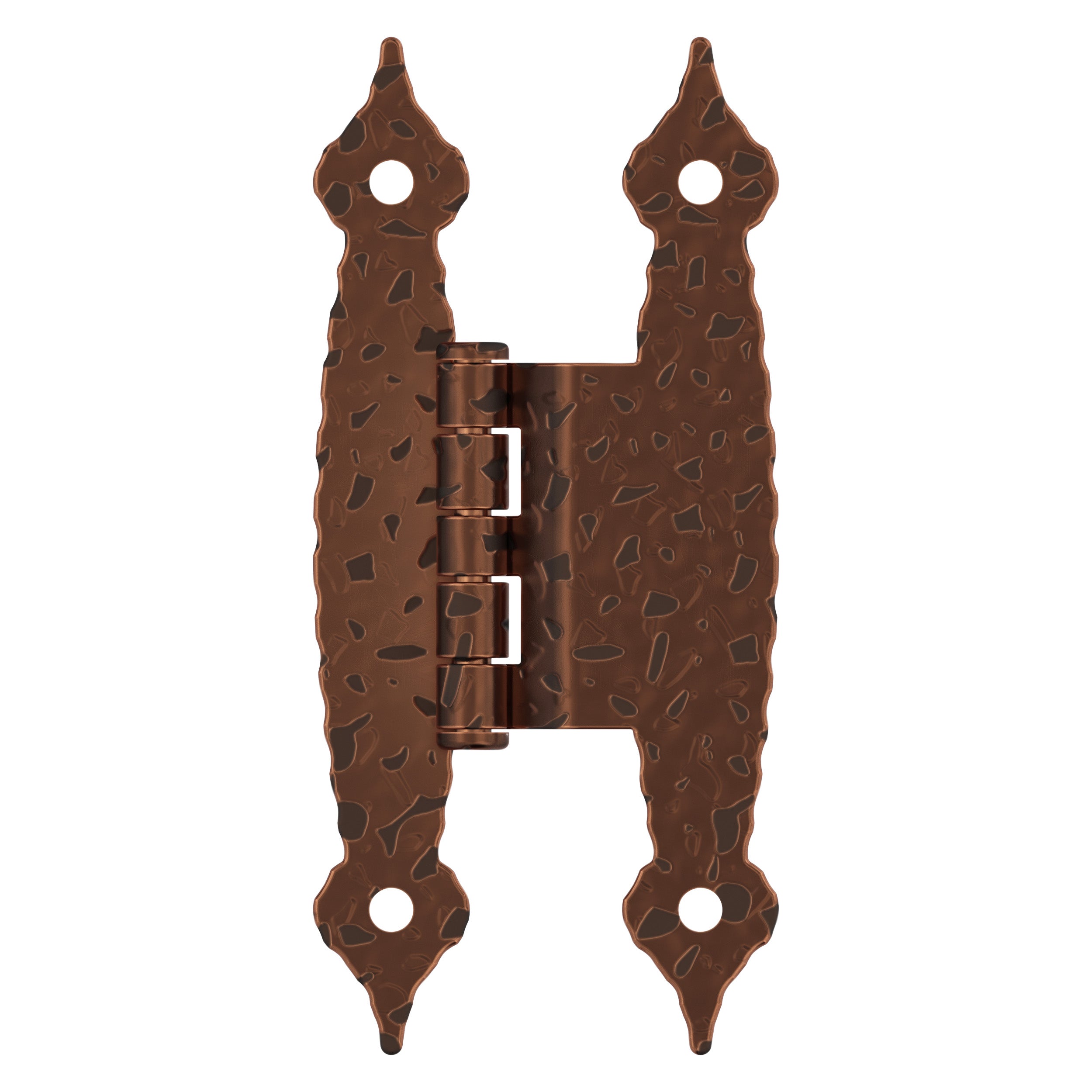 3/8 inch (10mm) Offset Non-Self Closing Face Mount Antique Copper Cabinet Hinge - 1 Pair