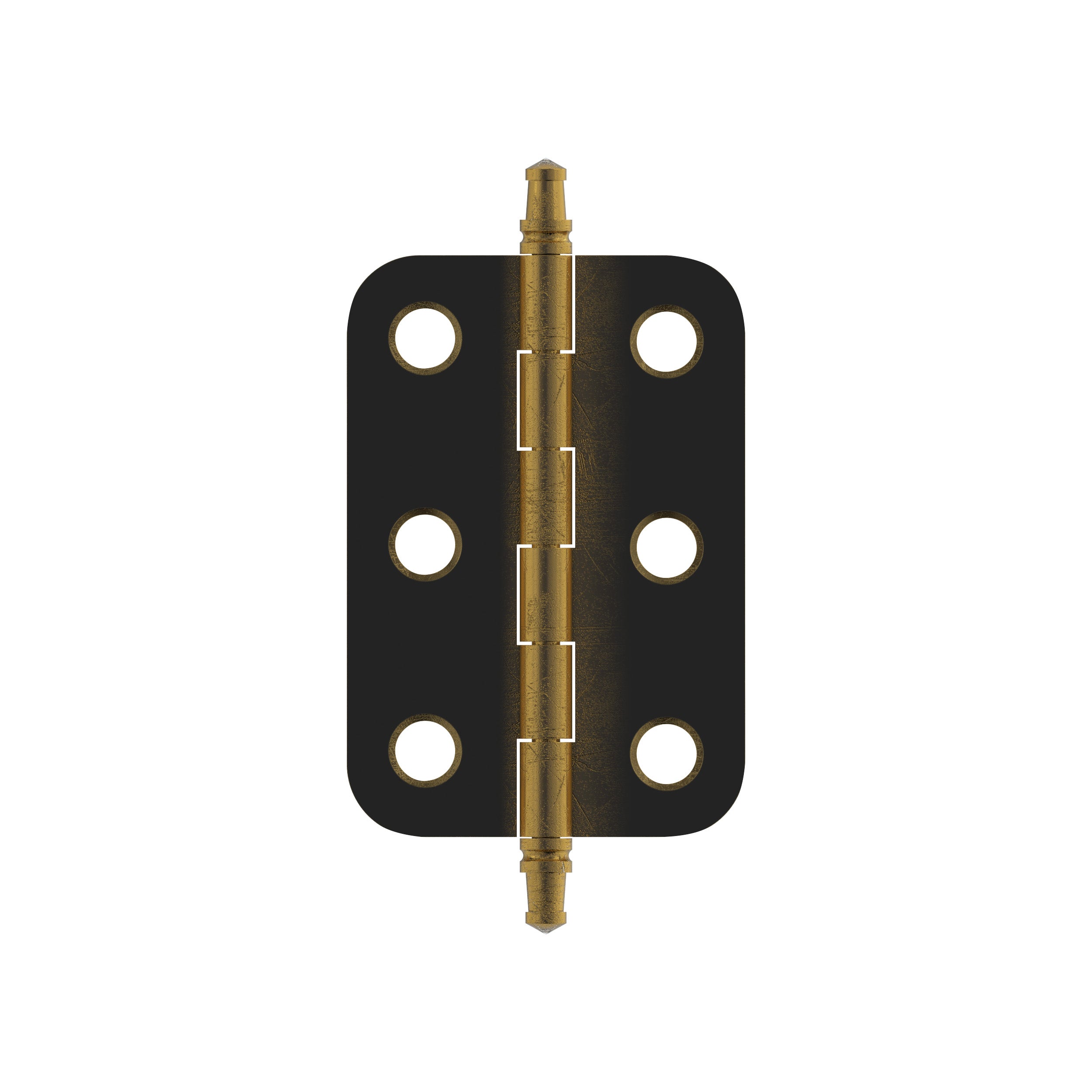 2 inch (51mm) Joint Non Self Closing Minaret Tip Butt Antique Brass Cabinet Hinge - 1 Pair