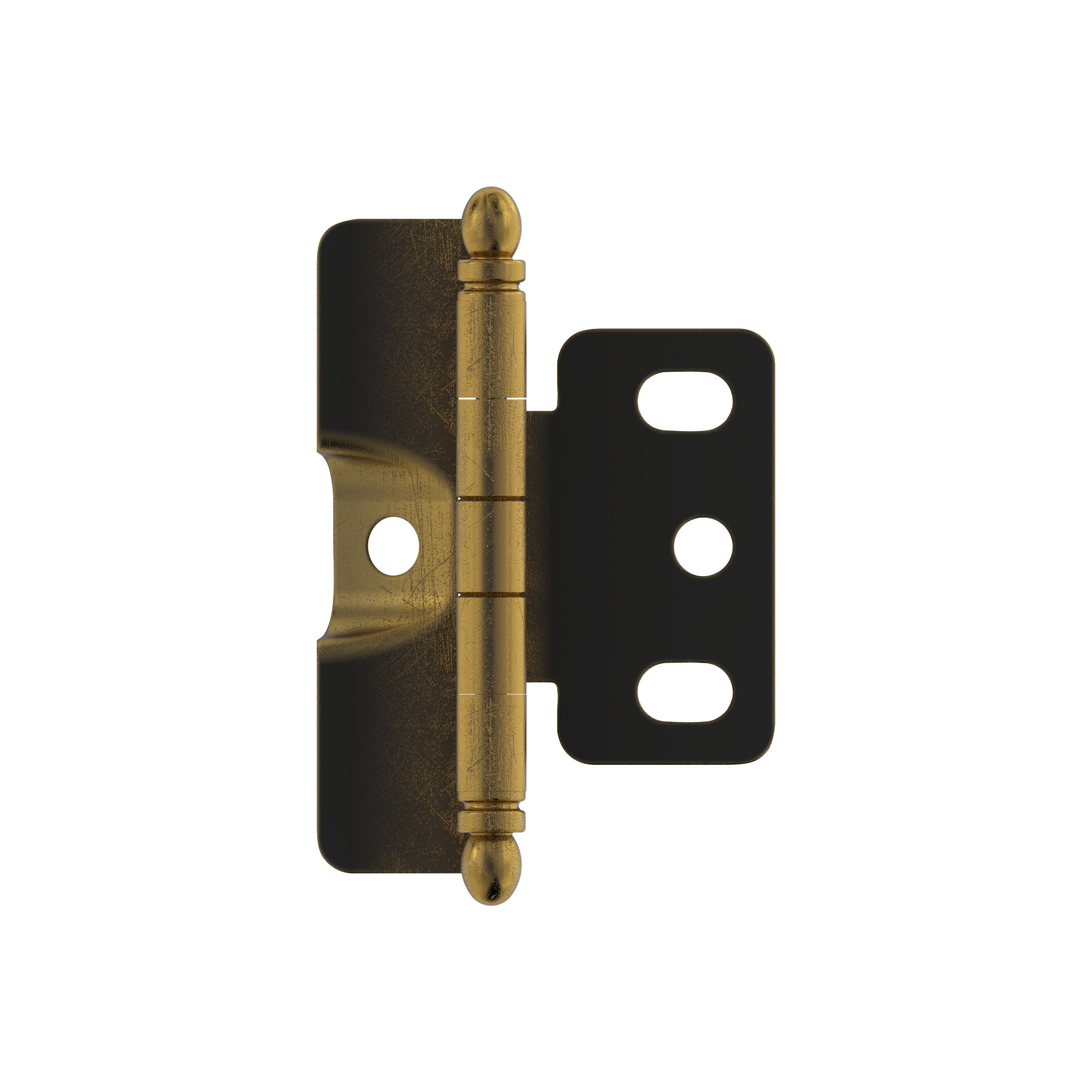 3/4 inch (19mm) Door Thickness Full Inset Full Wrap Ball Tip Antique Brass Cabinet Hinge - Single Hinge