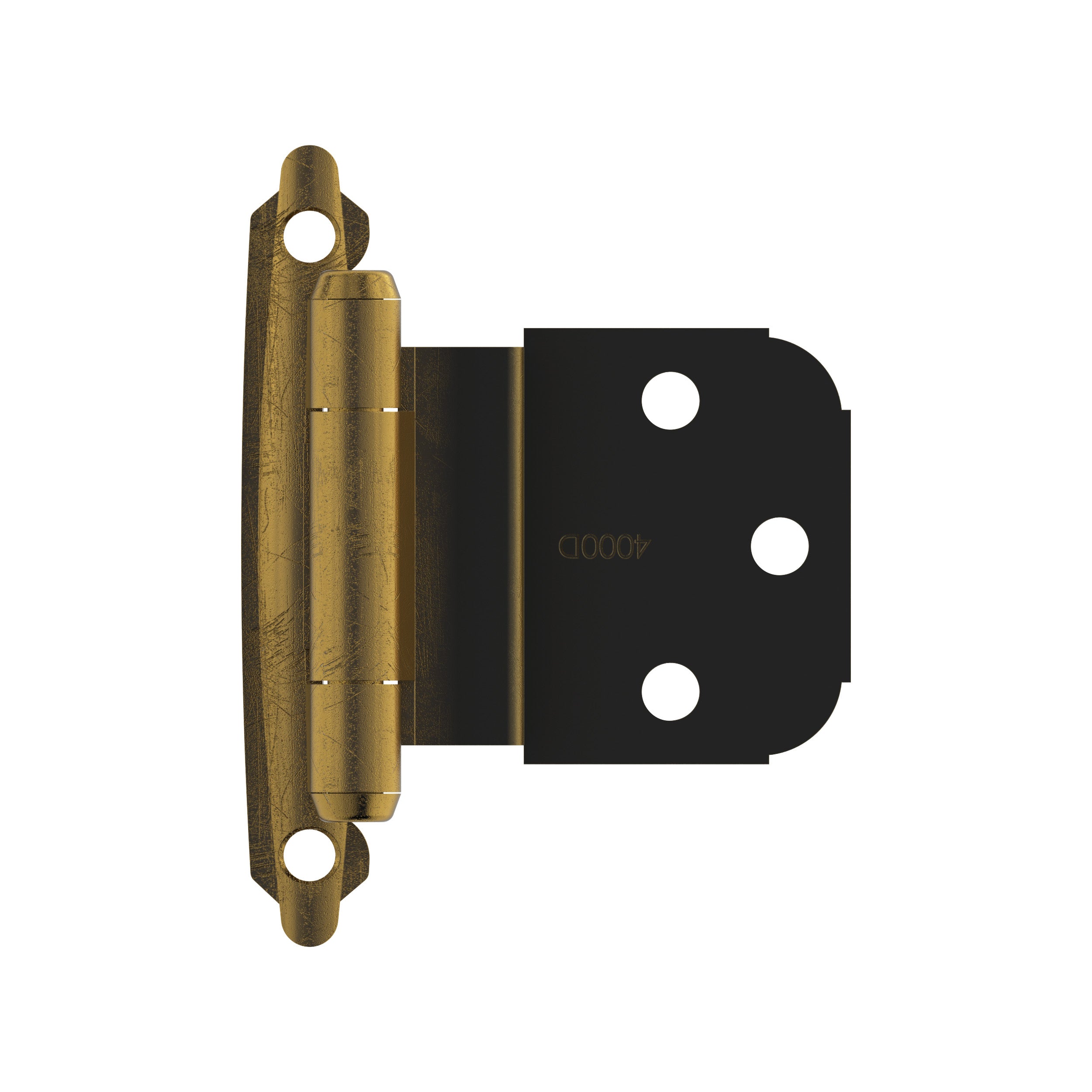 3/8 inch (10mm) Inset Self Closing Face Mount Antique Brass Cabinet Hinge - 1 Pair