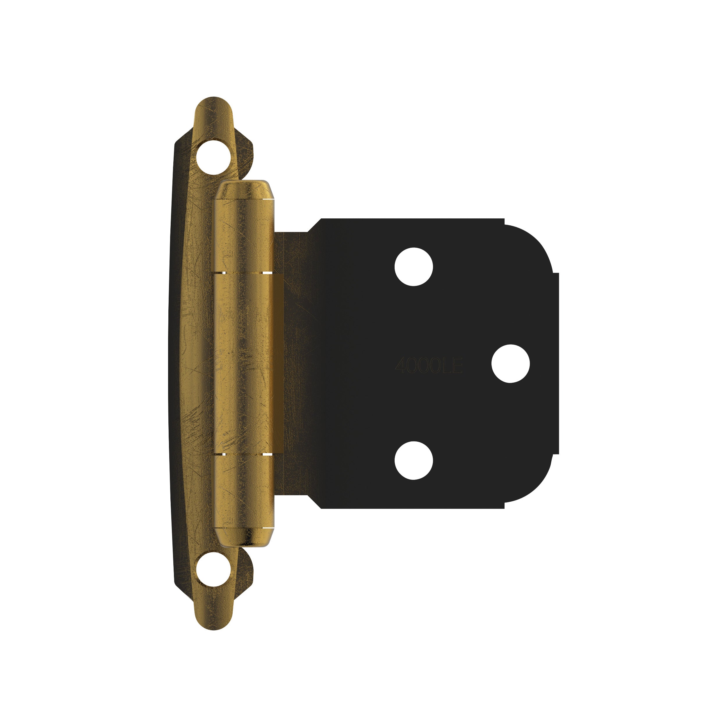 Variable Overlay Self Closing Face Mount Antique Brass Cabinet Hinge - 1 Pair