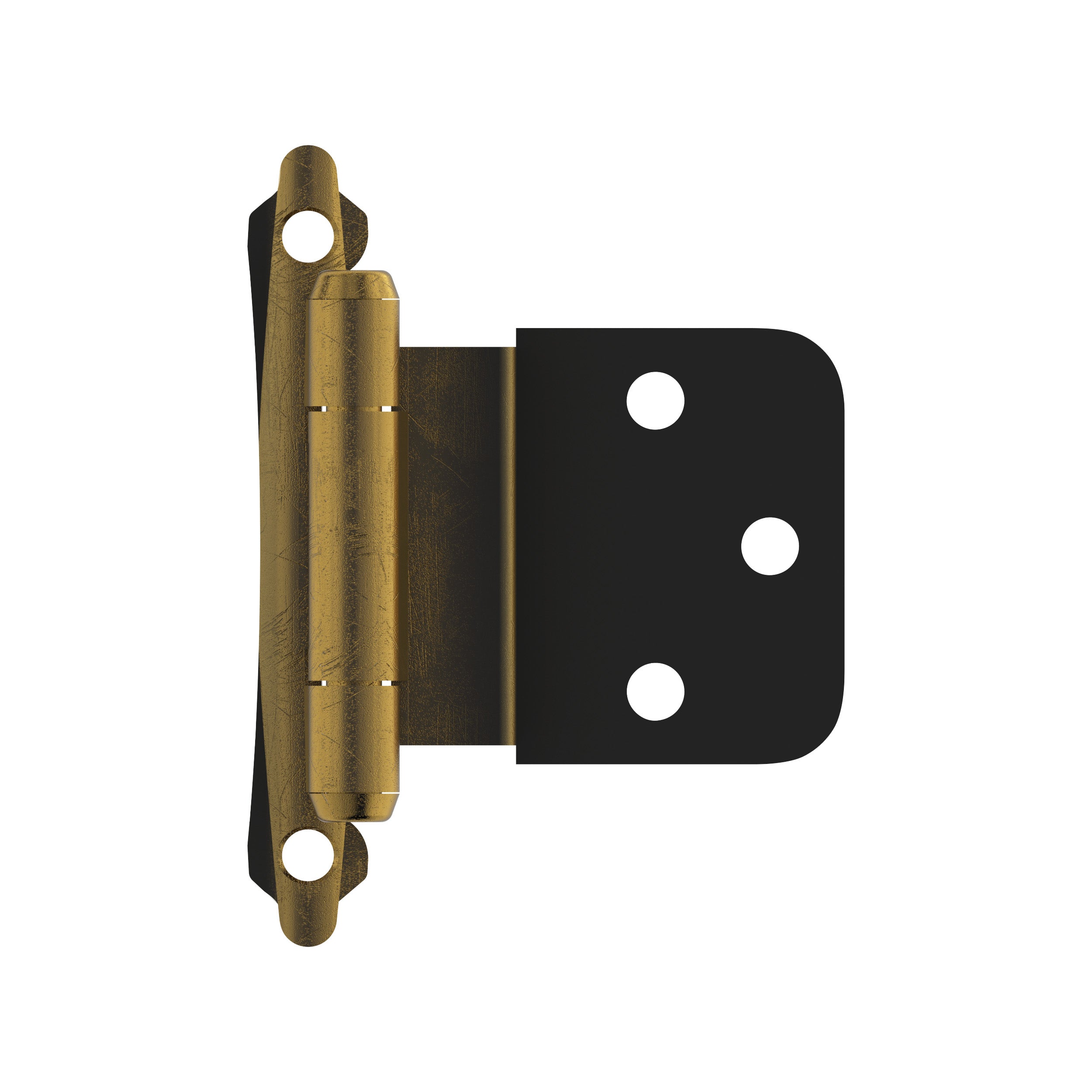 3/8 inch (10mm) Inset Self Closing Face Mount Antique Brass Cabinet Hinge - 1 Pair