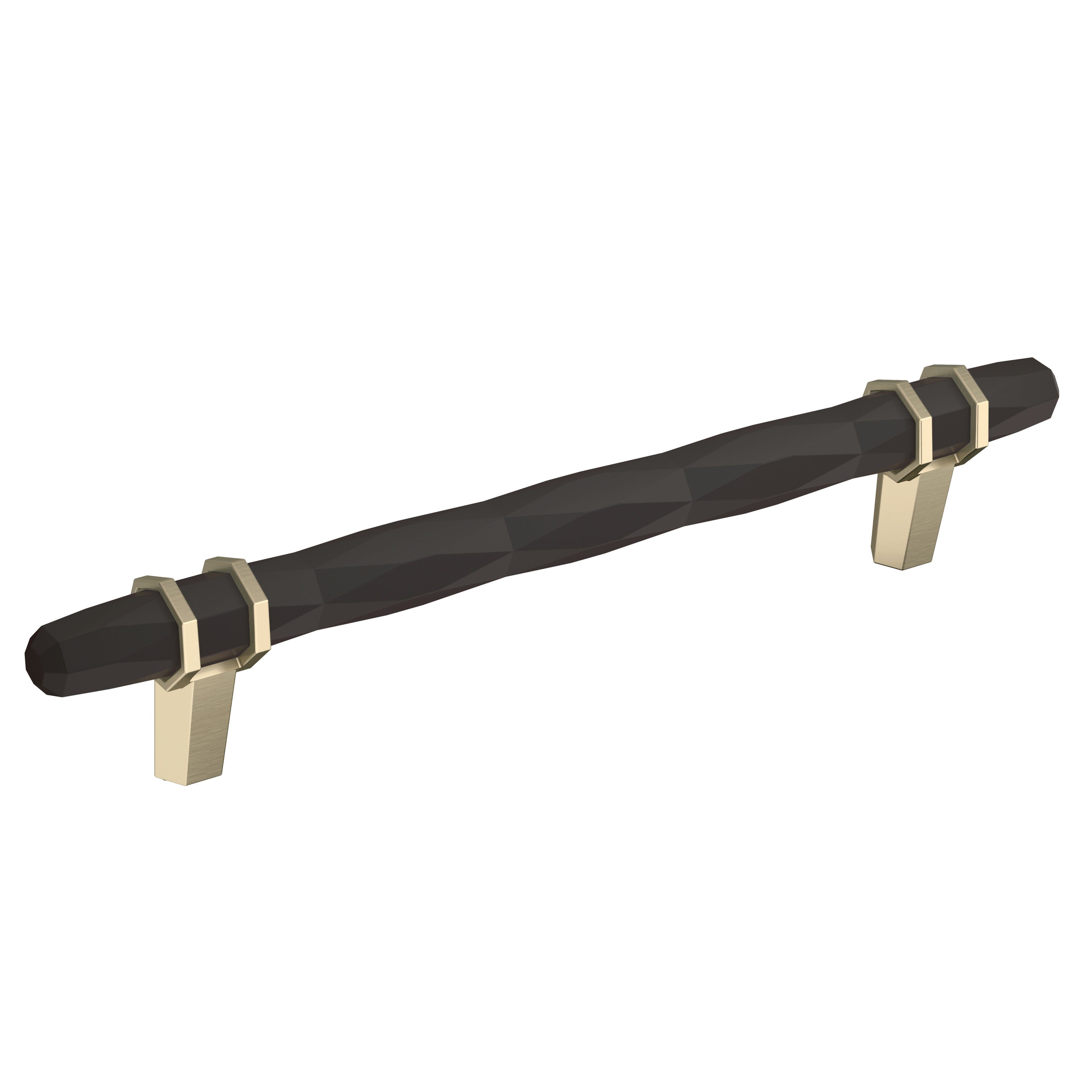 London 6-5/16 inch (160mm) Center-to-Center Black Bronze/Golden Champagne Cabinet Pull