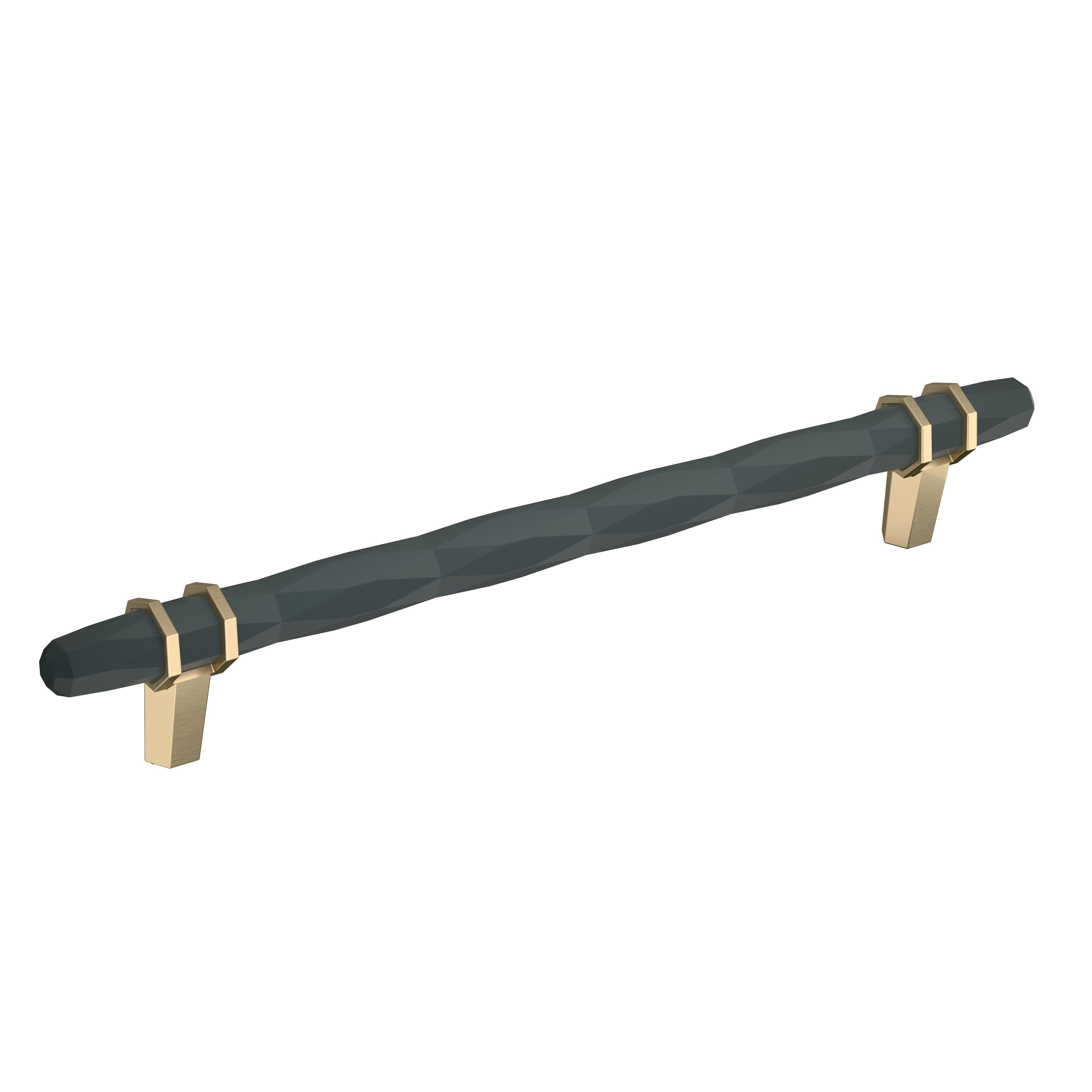 London 8 inch (203mm) Center-to-Center Black Bronze/Golden Champagne Cabinet Pull