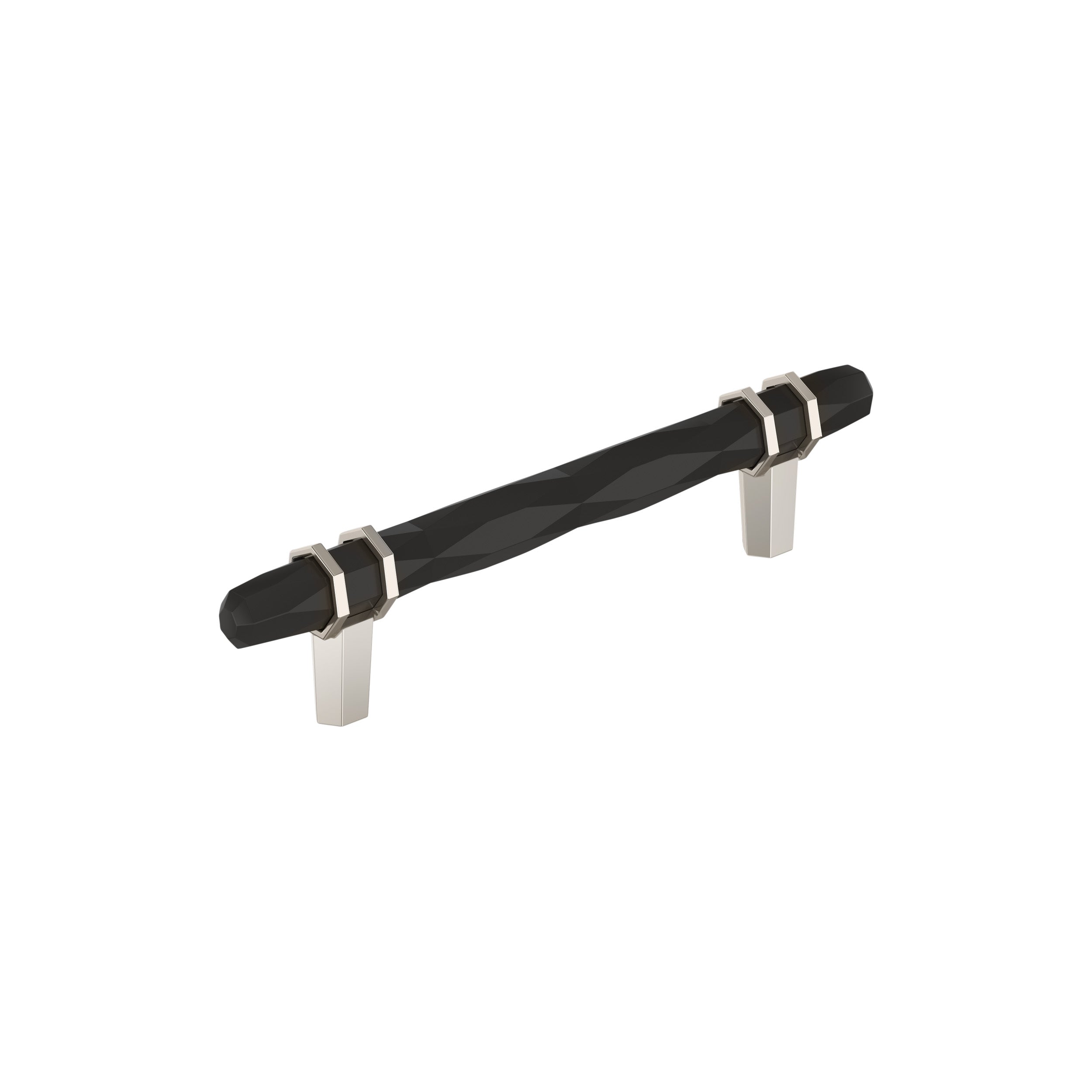 London 5-1/16 inch (128mm) Center-to-Center Black Bronze/Polished Nickel Cabinet Pull