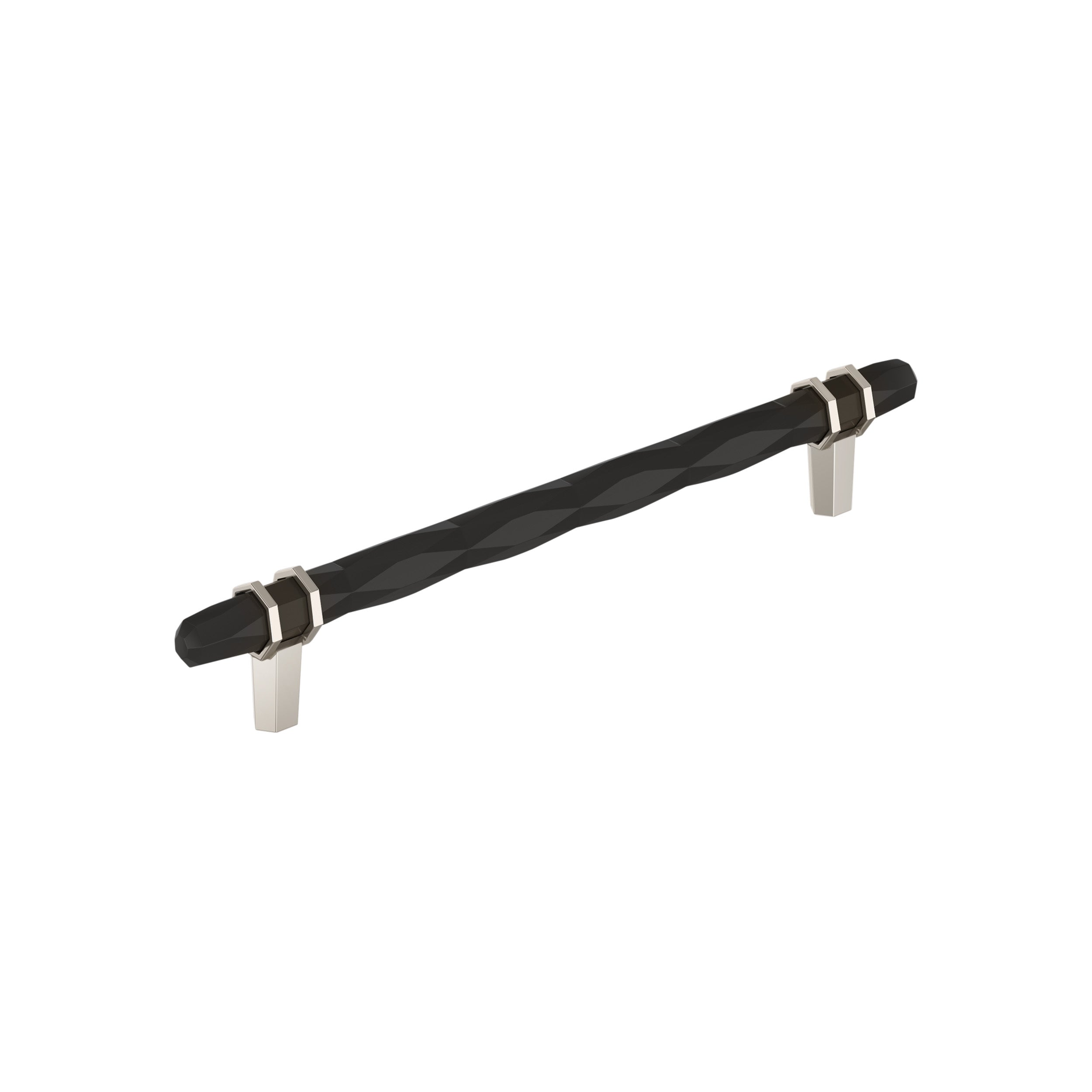 London 8 inch (203mm) Center-to-Center Black Bronze/Polished Nickel Cabinet Pull