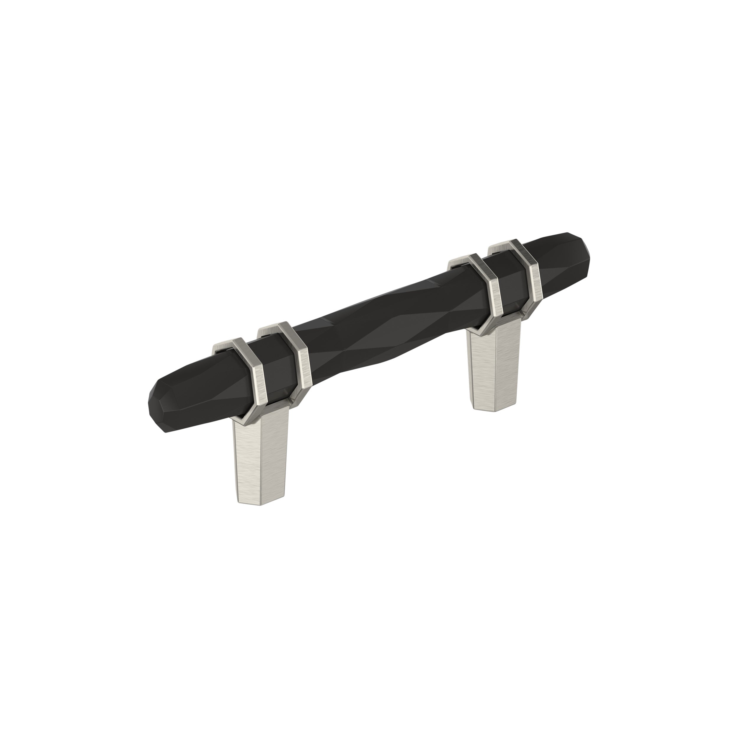 London 3 inch (76mm) Center-to-Center Black Bronze/Satin Nickel Cabinet Pull