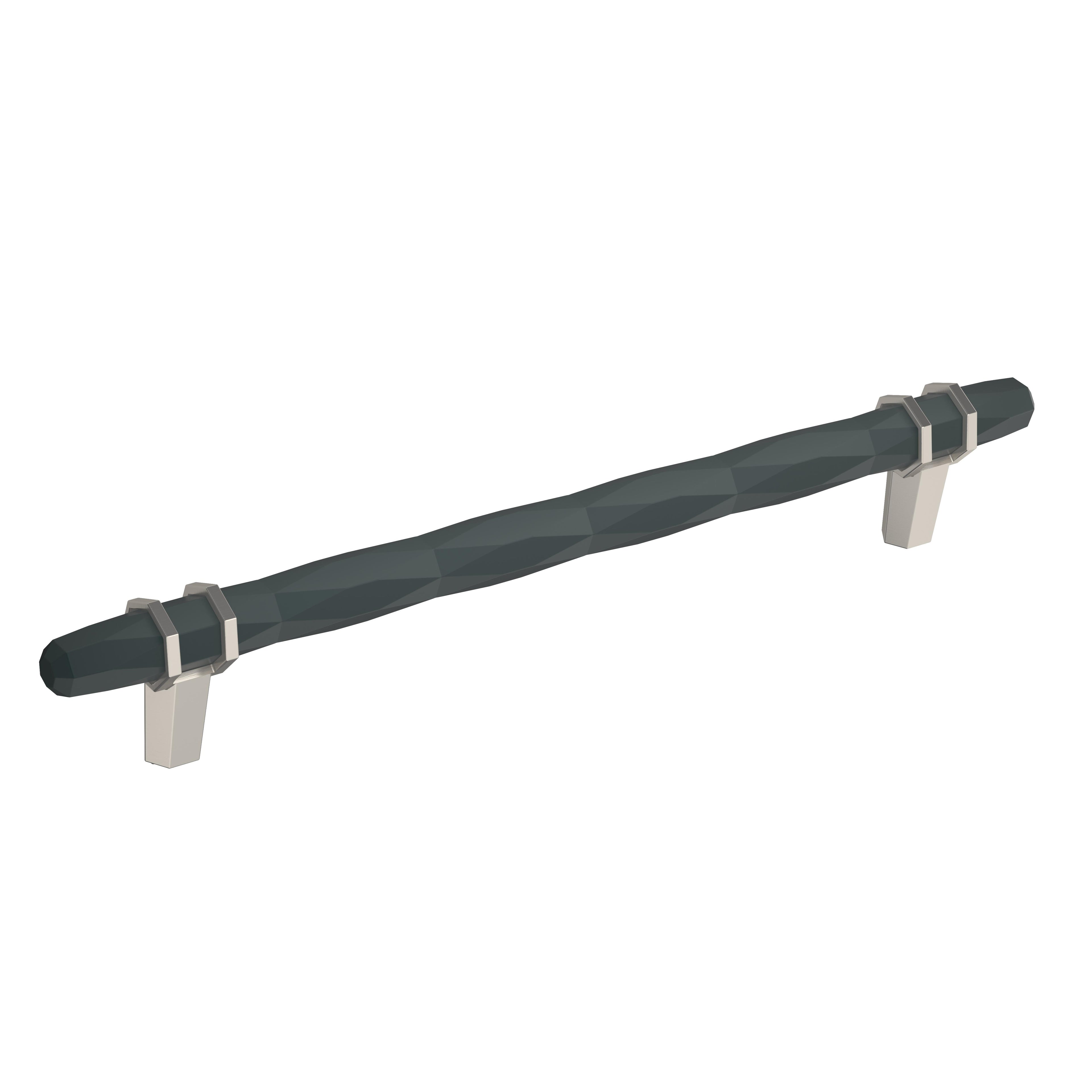London 8 inch (203mm) Center-to-Center Black Bronze/Satin Nickel Cabinet Pull