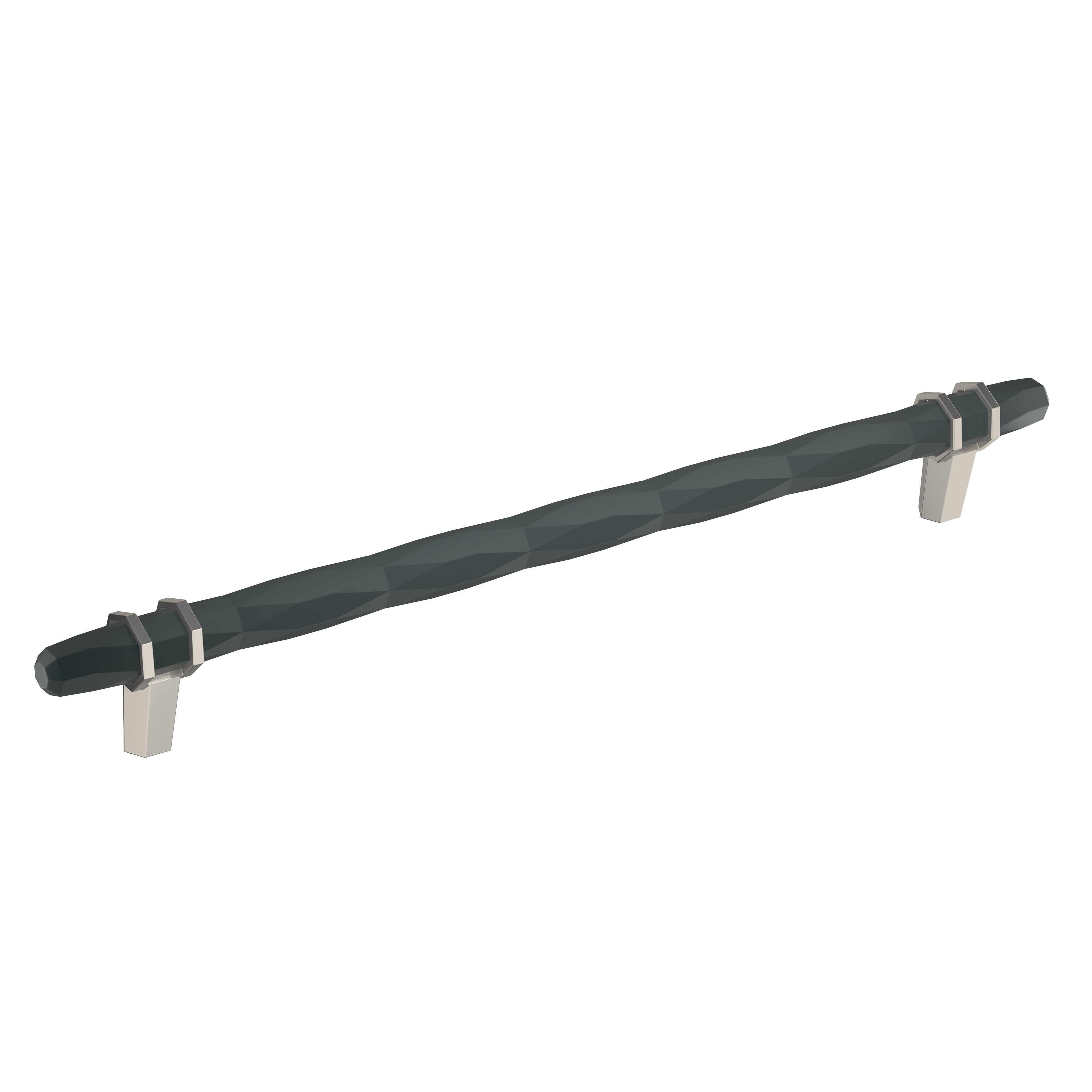 London 10-1/16 inch (256mm) Center-to-Center Black Bronze/Satin Nickel Cabinet Pull