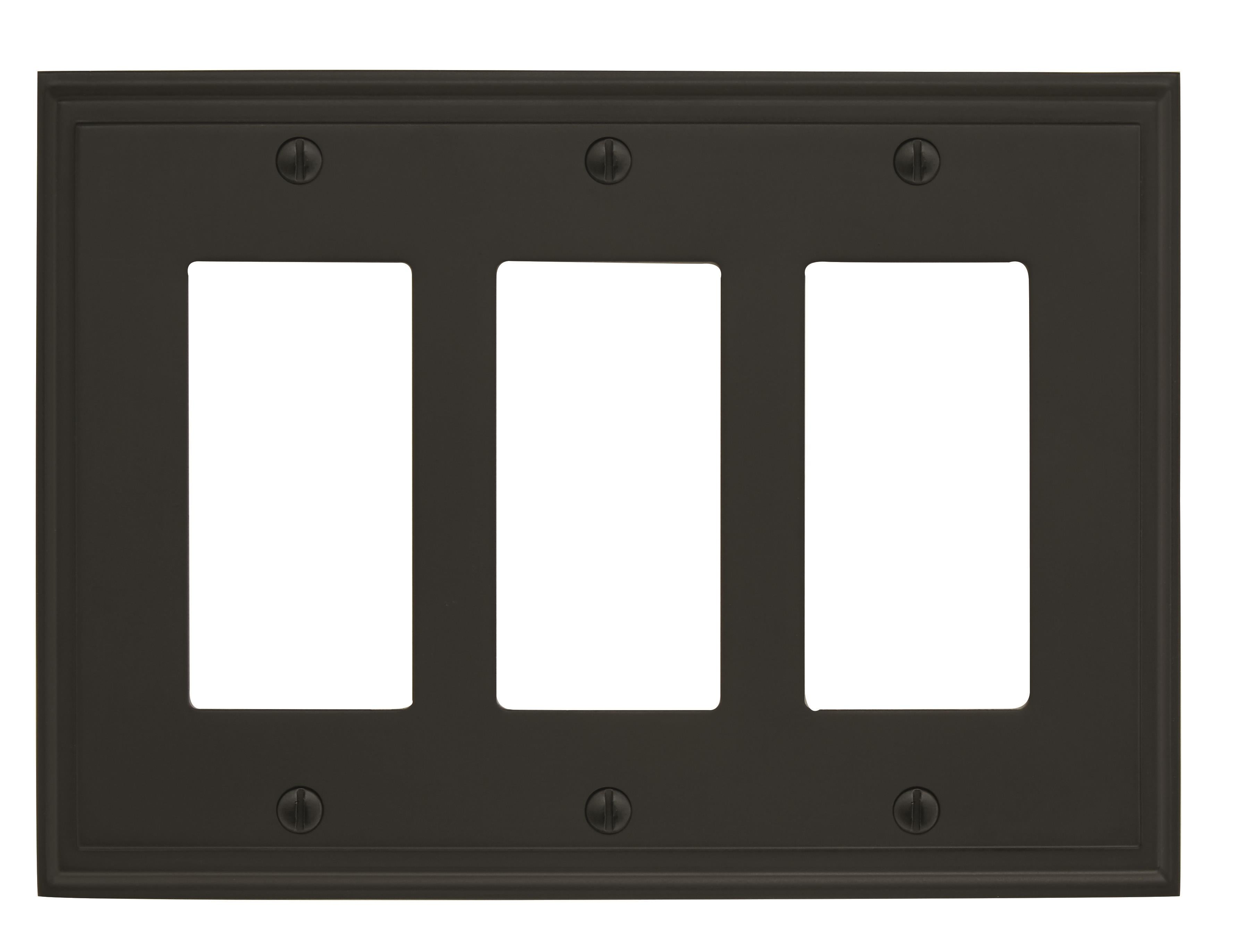 Mulholland 3 Rocker Black Bronze Wall Plate