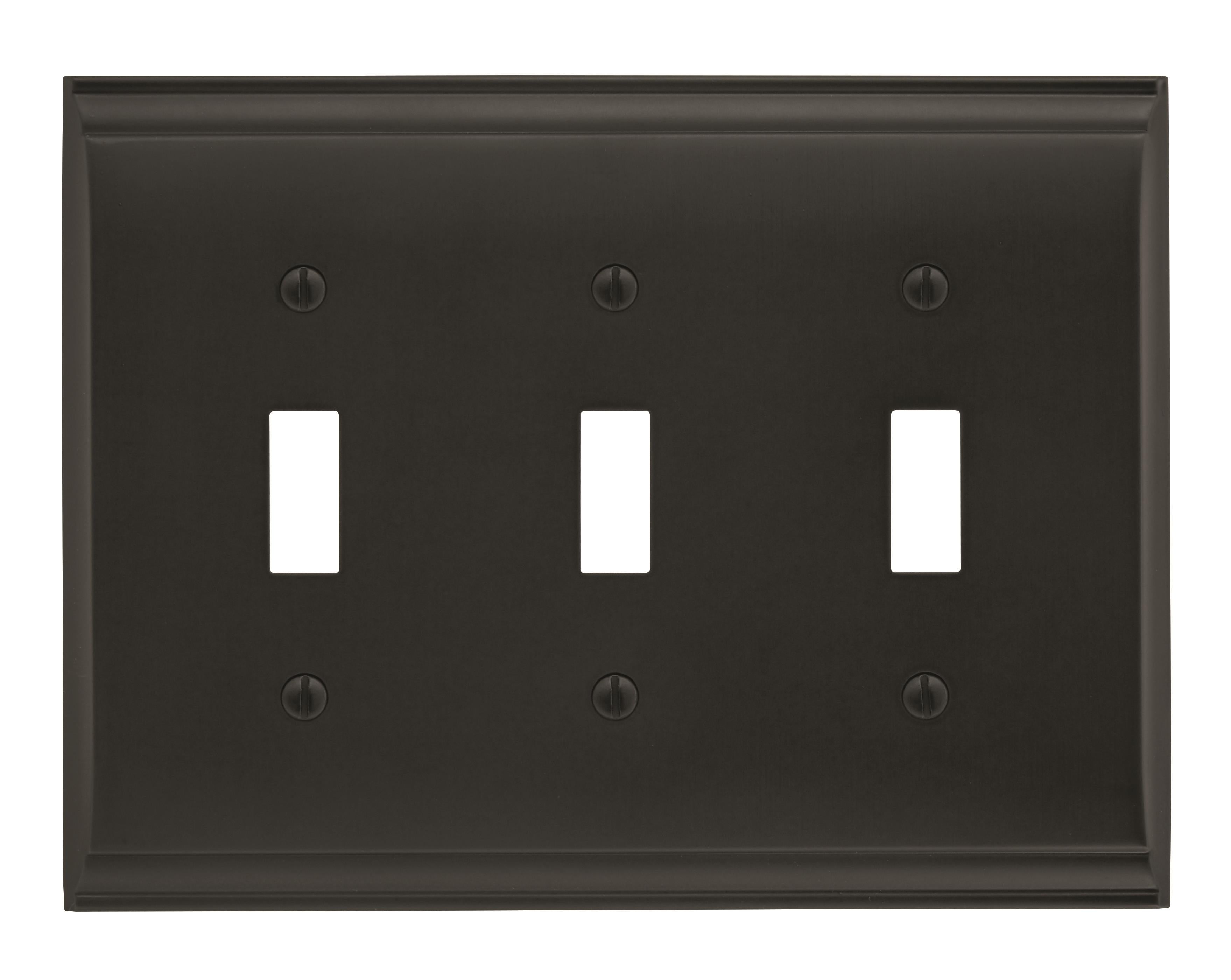 Candler 3 Toggle Black Bronze Wall Plate