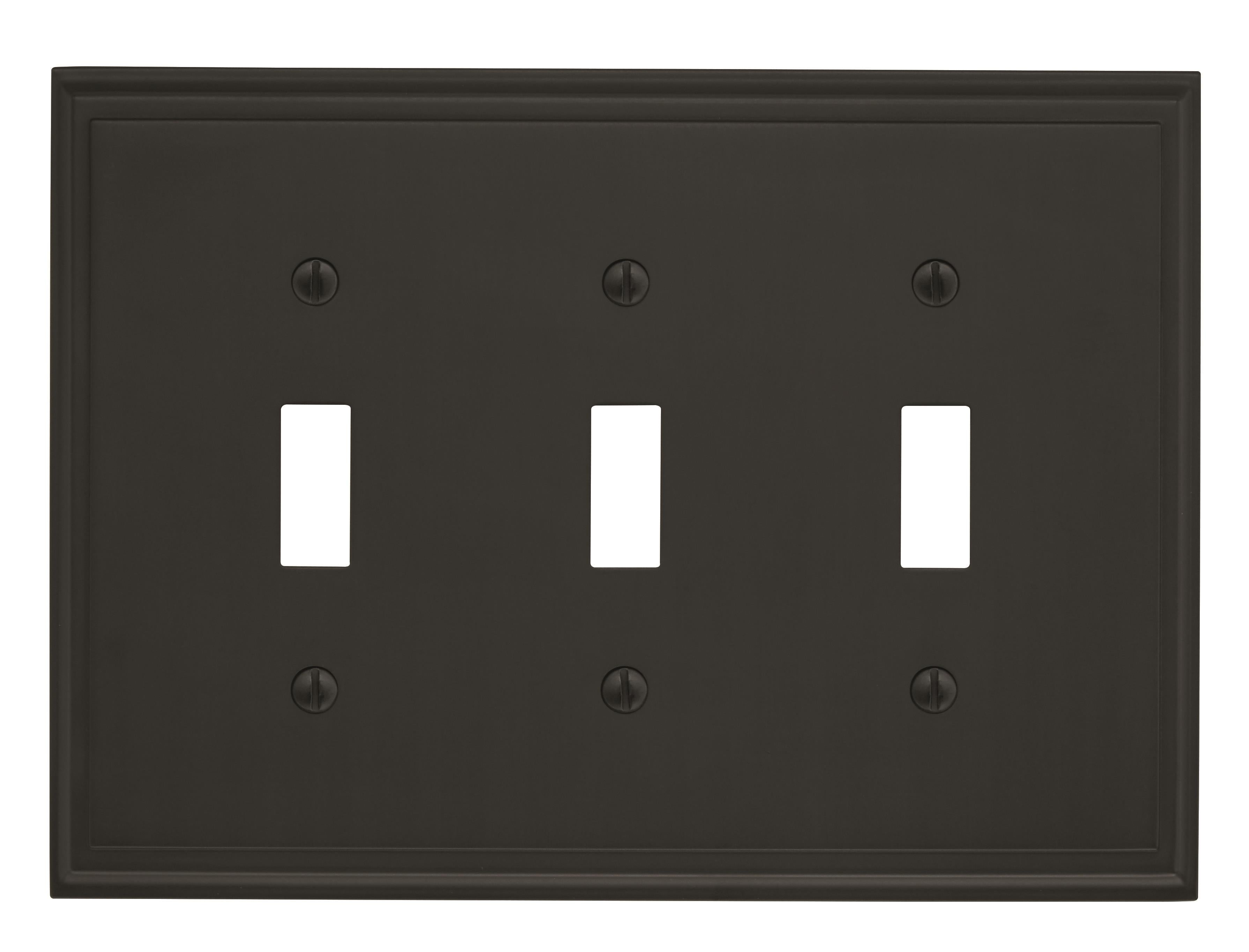 Mulholland 3 Toggle Black Bronze Wall Plate