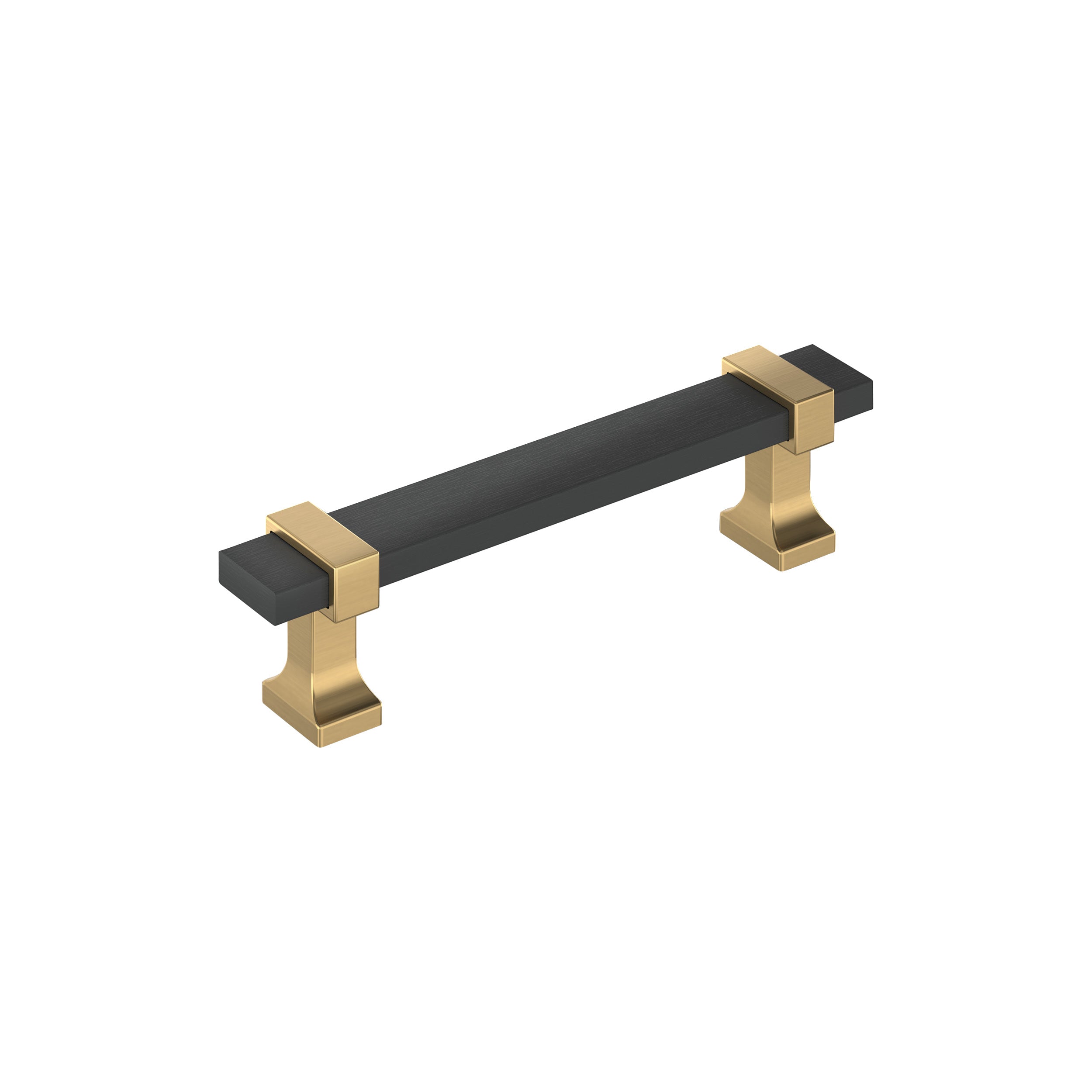Overton 3-3/4 inch (96mm) Center-to-Center Brushed Matte Black/Champagne Bronze Cabinet Pull