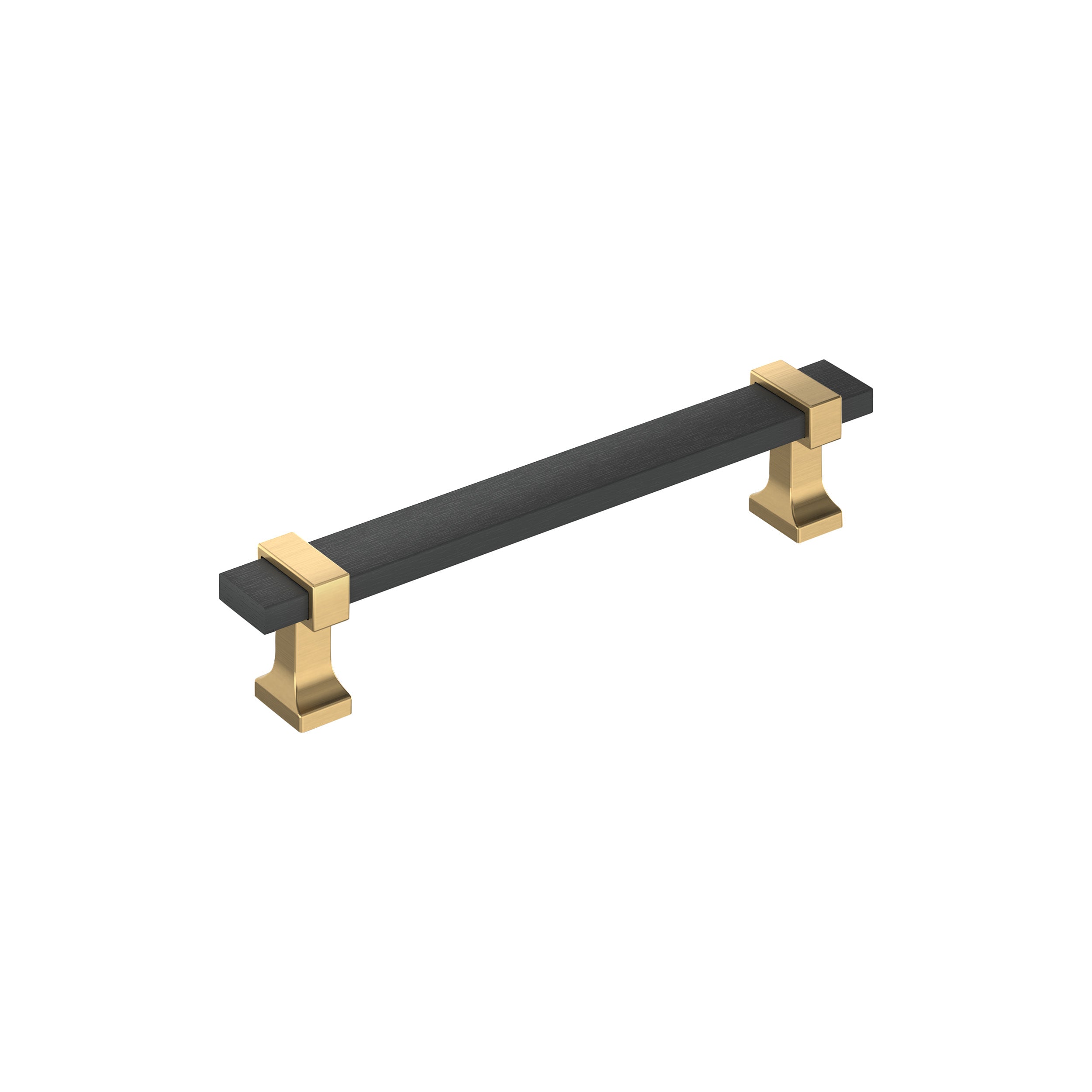Overton 5-1/16 inch (128mm) Center-to-Center Brushed Matte Black/Champagne Bronze Cabinet Pull