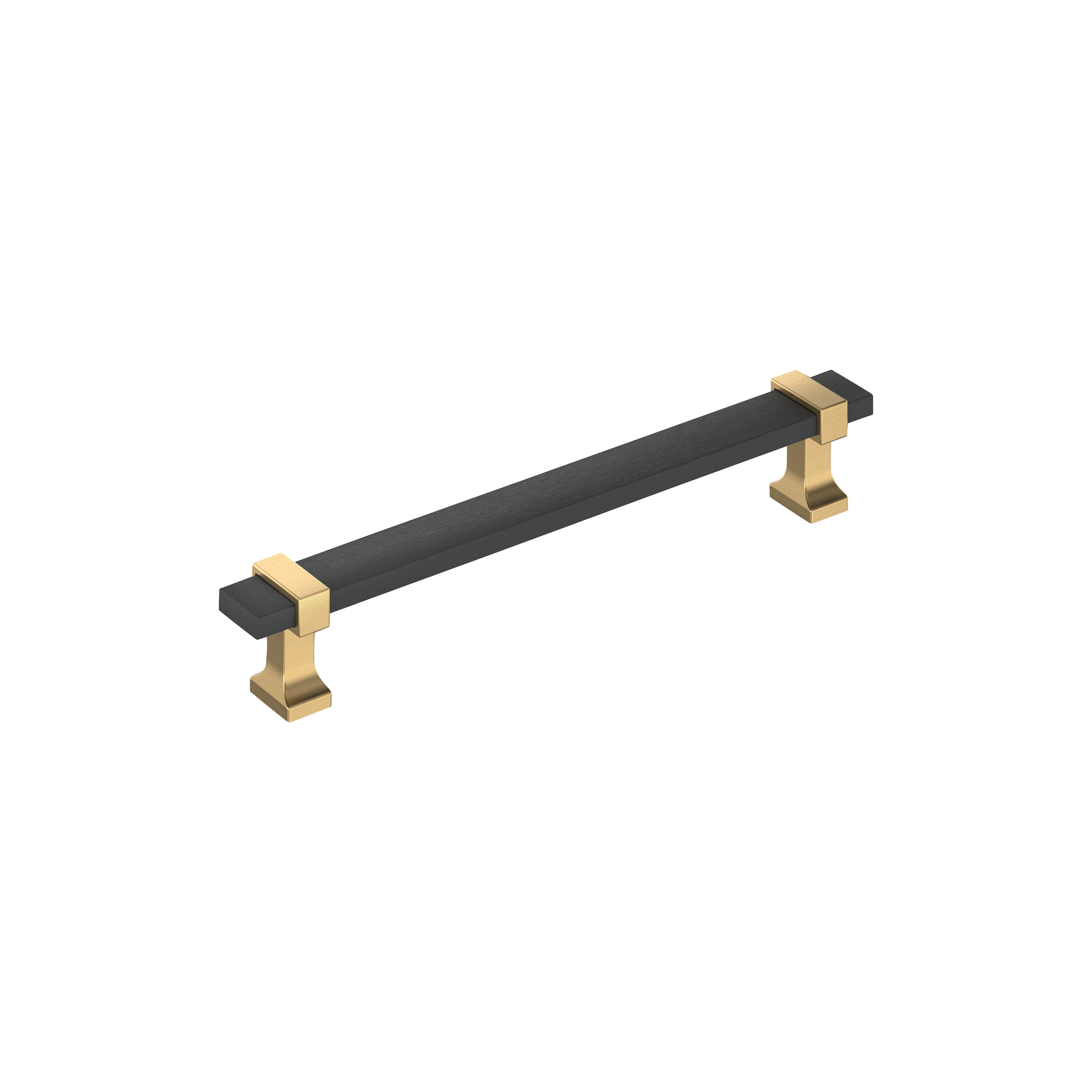 Overton 6-5/16 inch (160mm) Center-to-Center Brushed Matte Black/Champagne Bronze Cabinet Pull