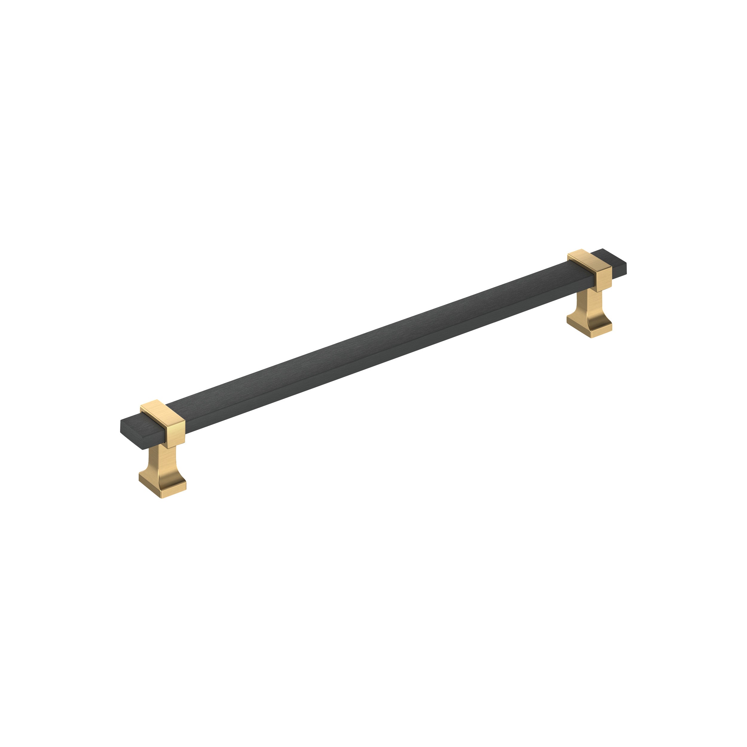 Overton 8-13/16 inch (224mm) Center-to-Center Brushed Matte Black/Champagne Bronze Cabinet Pull