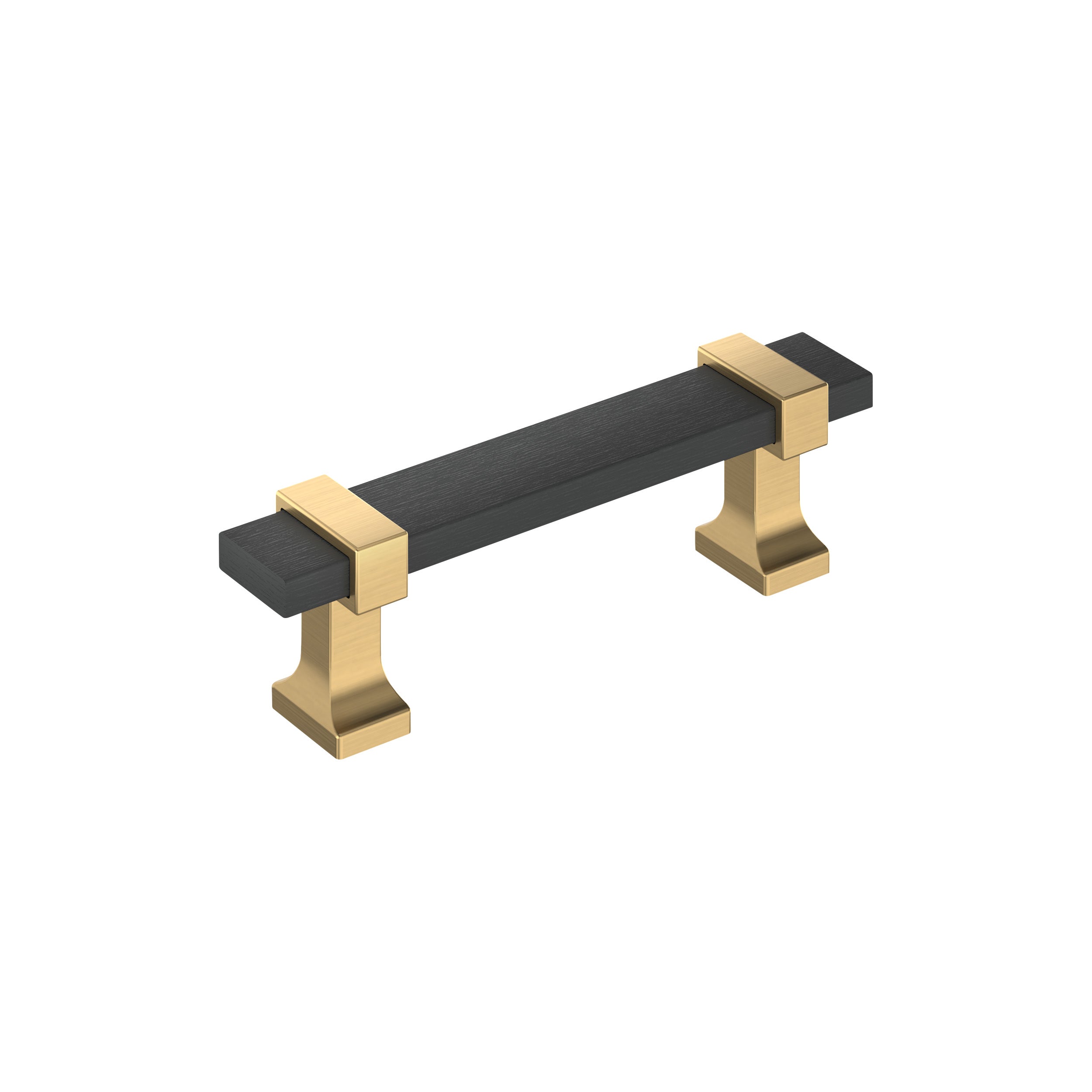 Overton 3 inch (76mm) Center-to-Center Brushed Matte Black/Champagne Bronze Cabinet Pull