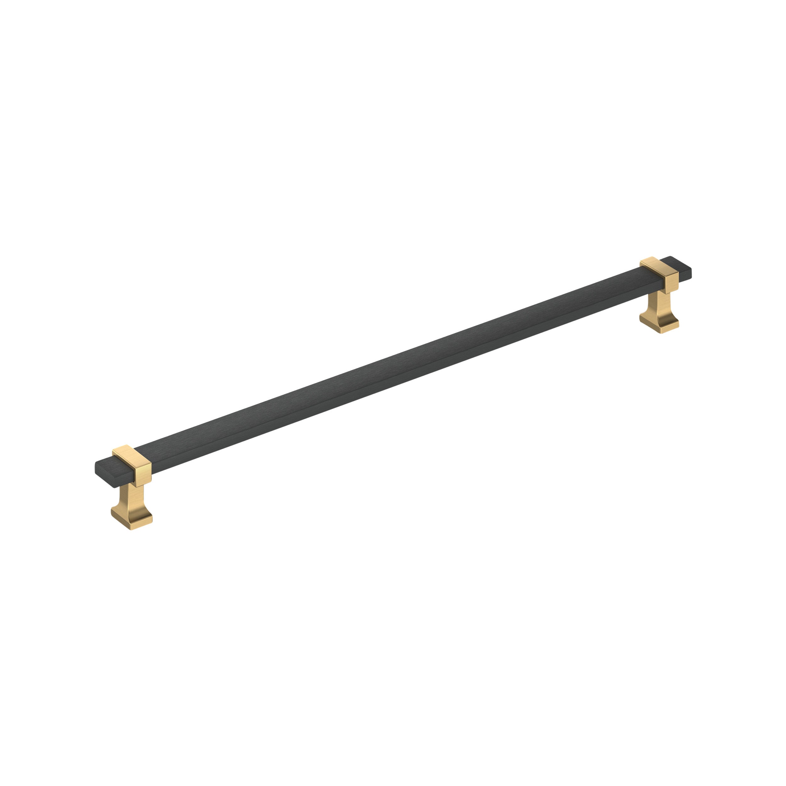 Overton 12-5/8 inch (320mm) Center-to-Center Brushed Matte Black/Champagne Bronze Cabinet Pull