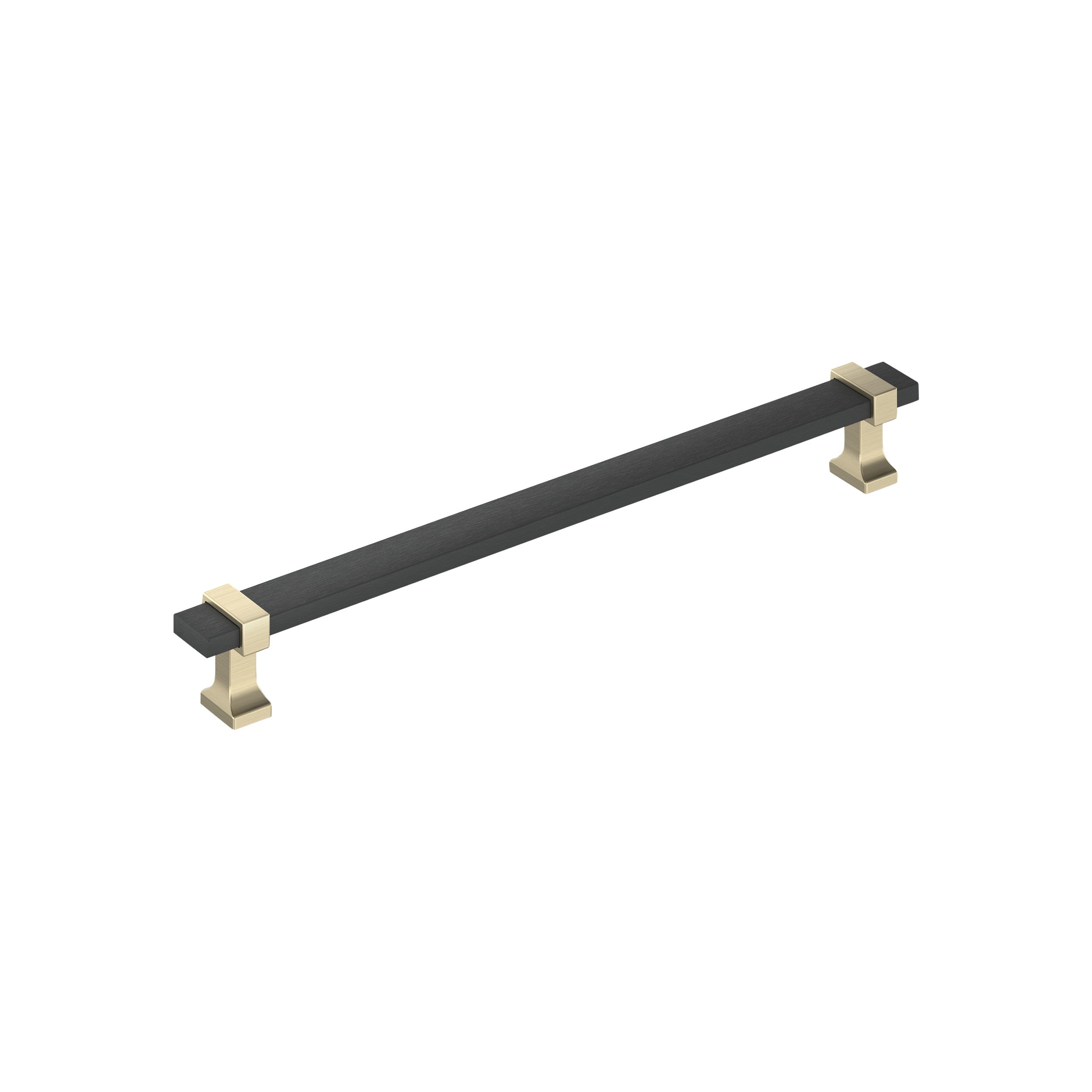 Overton 8-13/16 inch (224mm) Center-to-Center Brushed Matte Black/Golden Champagne Cabinet Pull