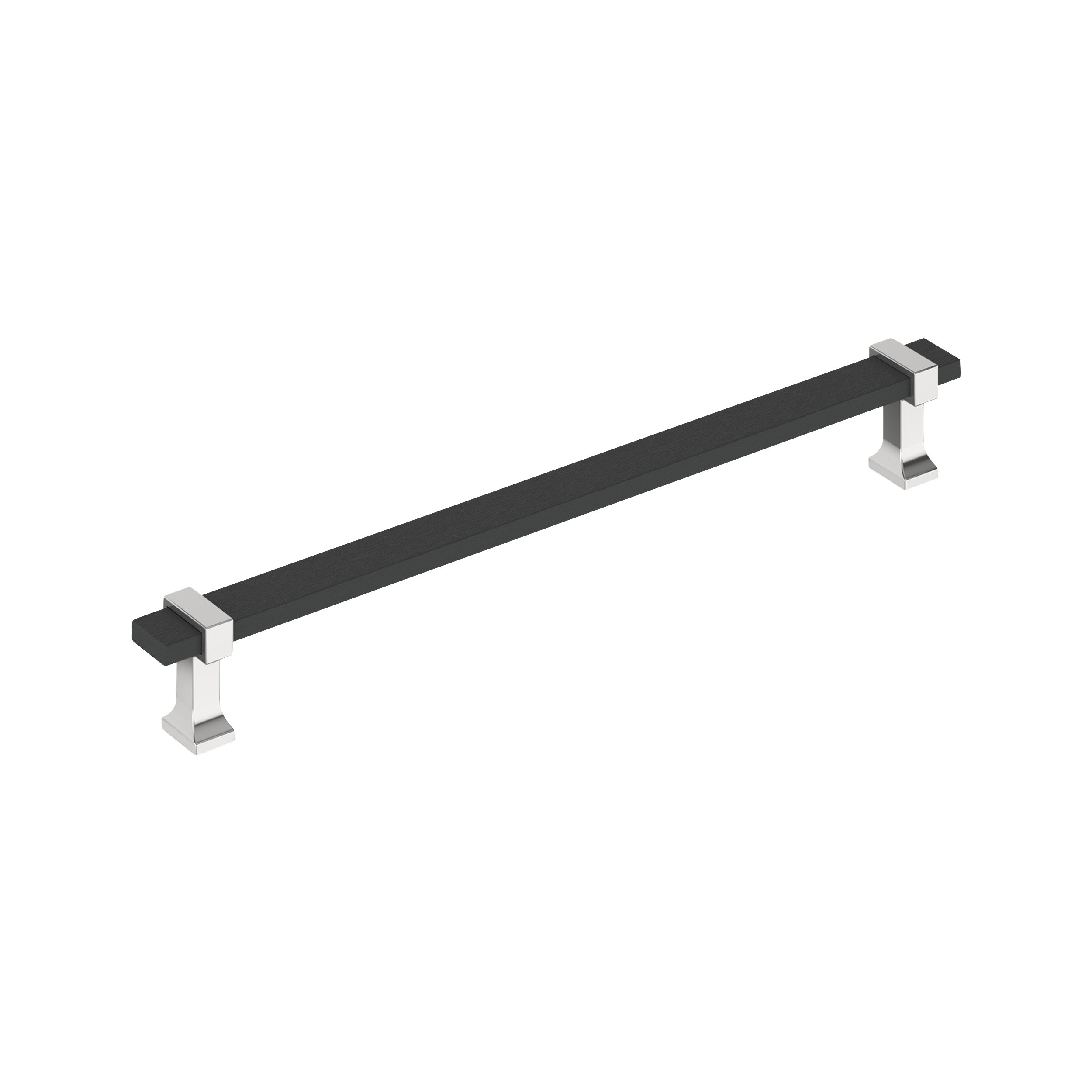 Overton 12 inch (305mm) Center-to-Center Brushed Matte Black/Polished Chrome Appliance Pull