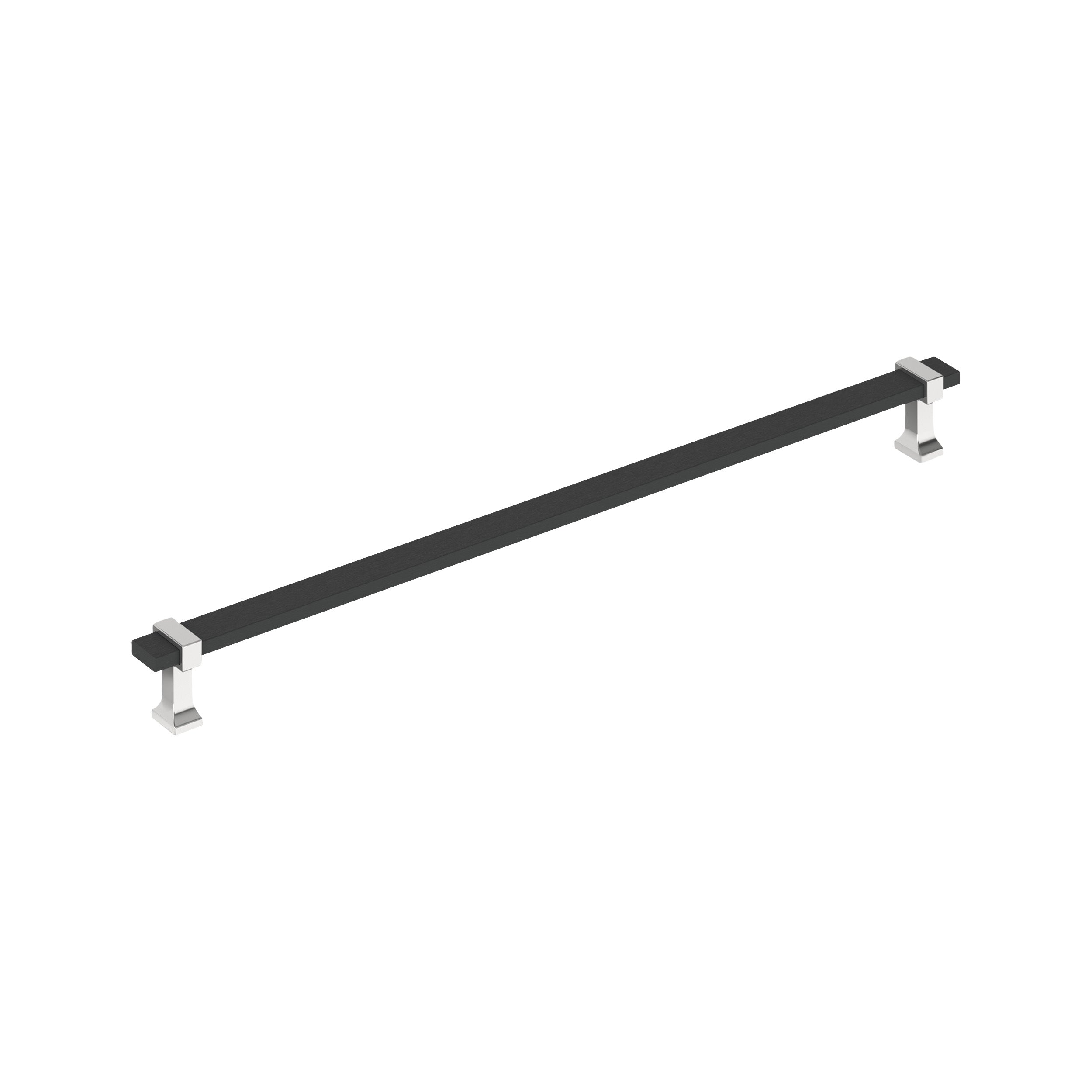 Overton 18 inch (457mm) Center-to-Center Brushed Matte Black/Polished Chrome Appliance Pull