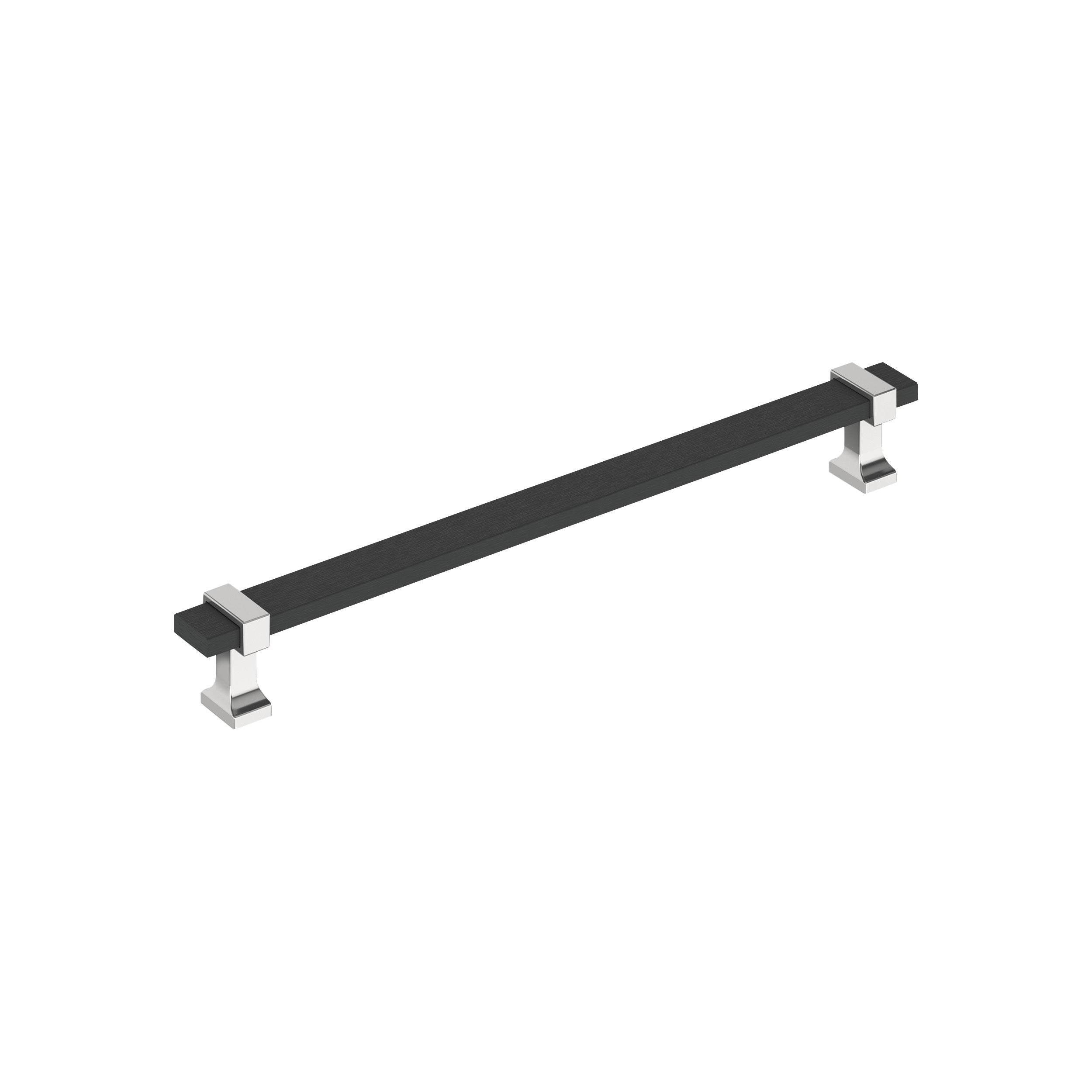 Overton 8-13/16 inch (224mm) Center-to-Center Brushed Matte Black/Polished Chrome Cabinet Pull