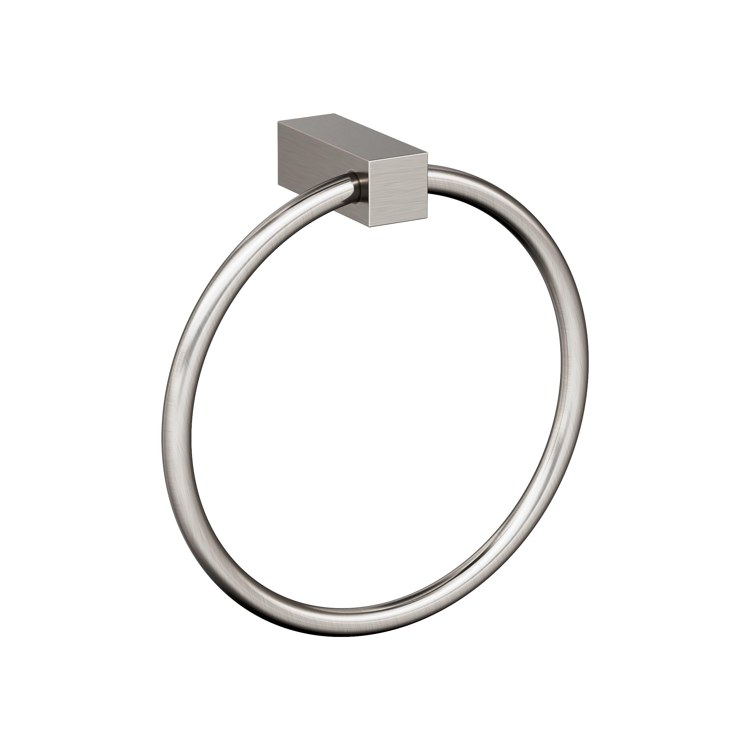 Monument Brushed Nickel Closed Towel Ring