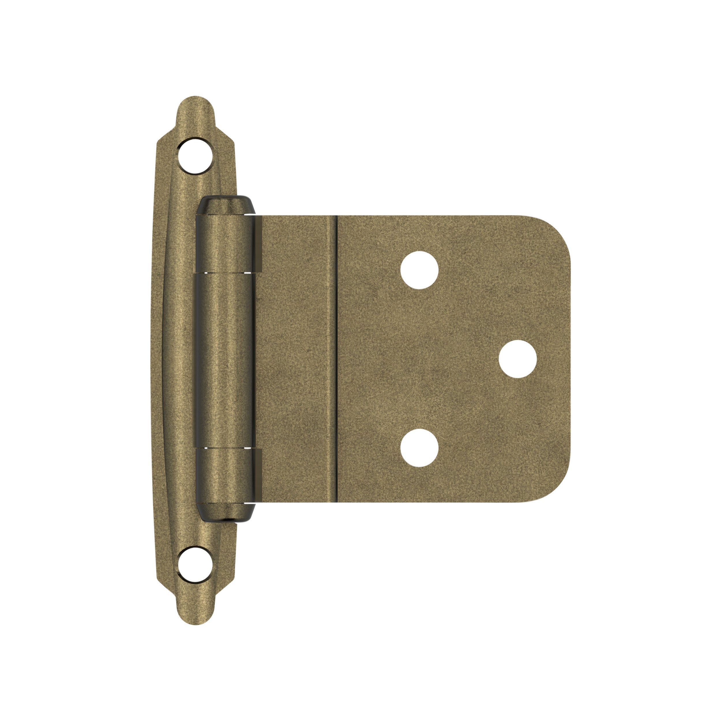 3/8 inch (10mm) Inset Self Closing Face Mount Burnished Brass Cabinet Hinge - 1 Pair