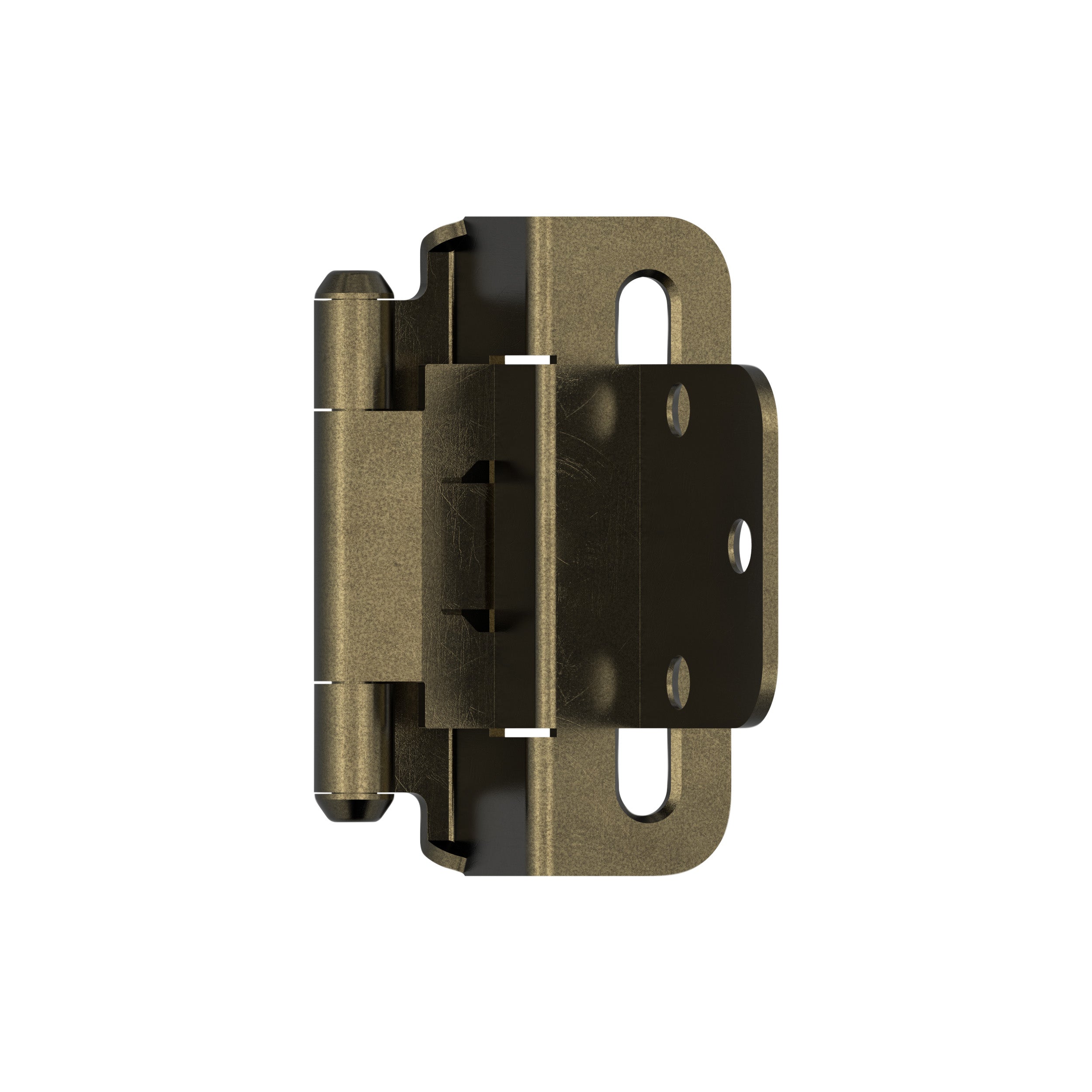 3/8 inch (10mm) Inset Self Closing Partial Wrap Burnished Brass Cabinet Hinge - 1 Pair