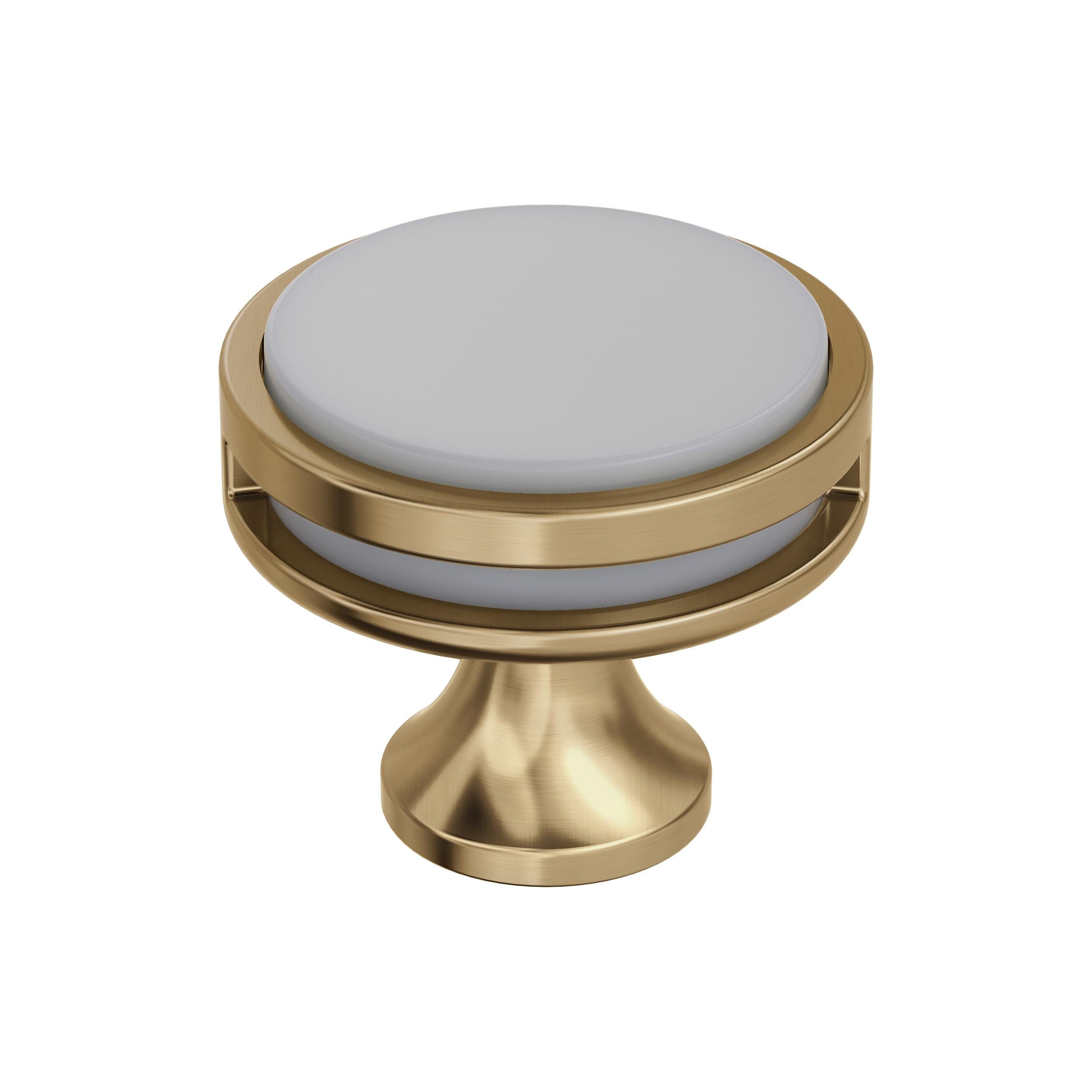 Oberon 1-3/8 inch (35mm) Diameter Champagne Bronze/Frosted Acrylic Cabinet Knob