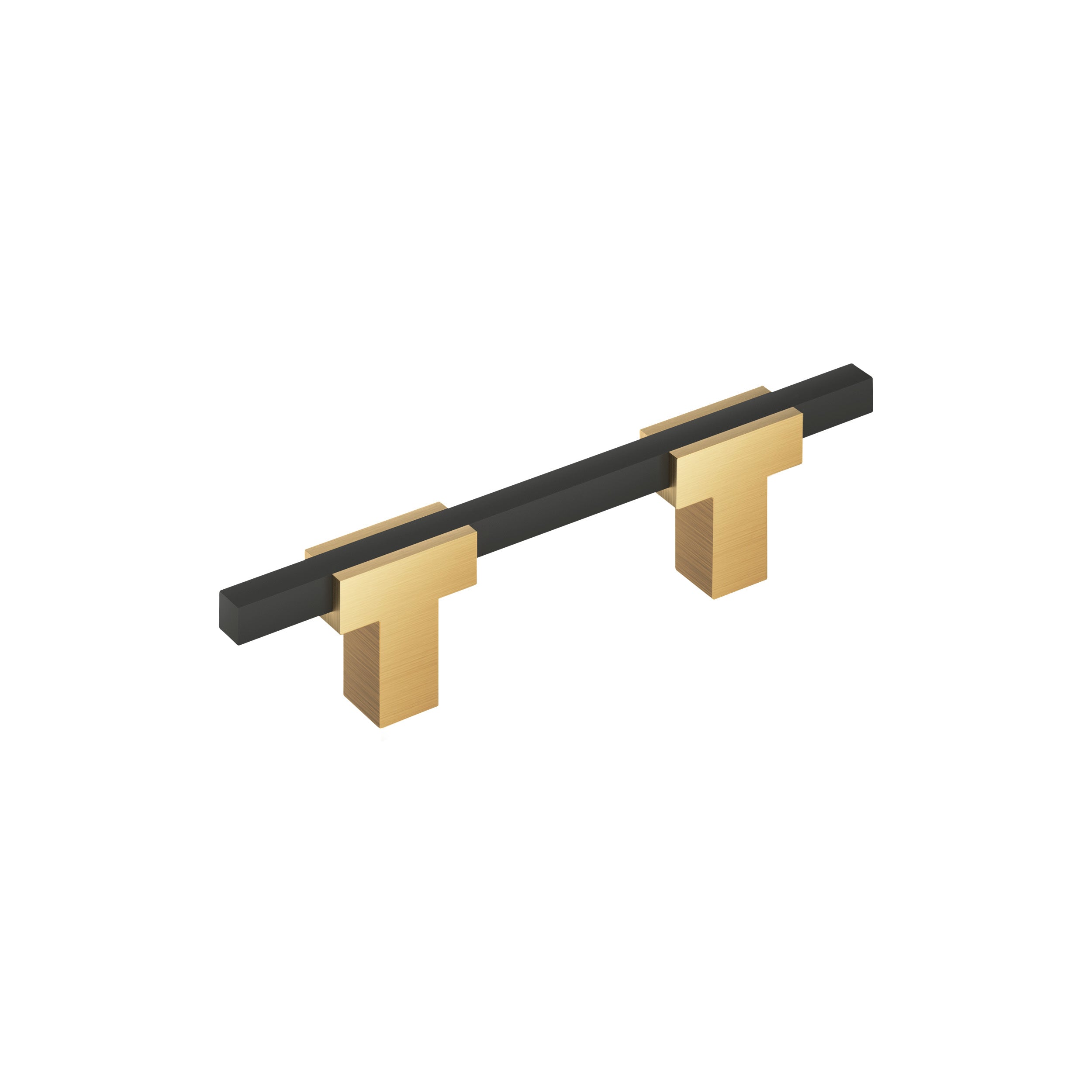 Urbanite 3 inch (76mm) Center-to-Center Champagne Bronze/Matte Black Cabinet Pull
