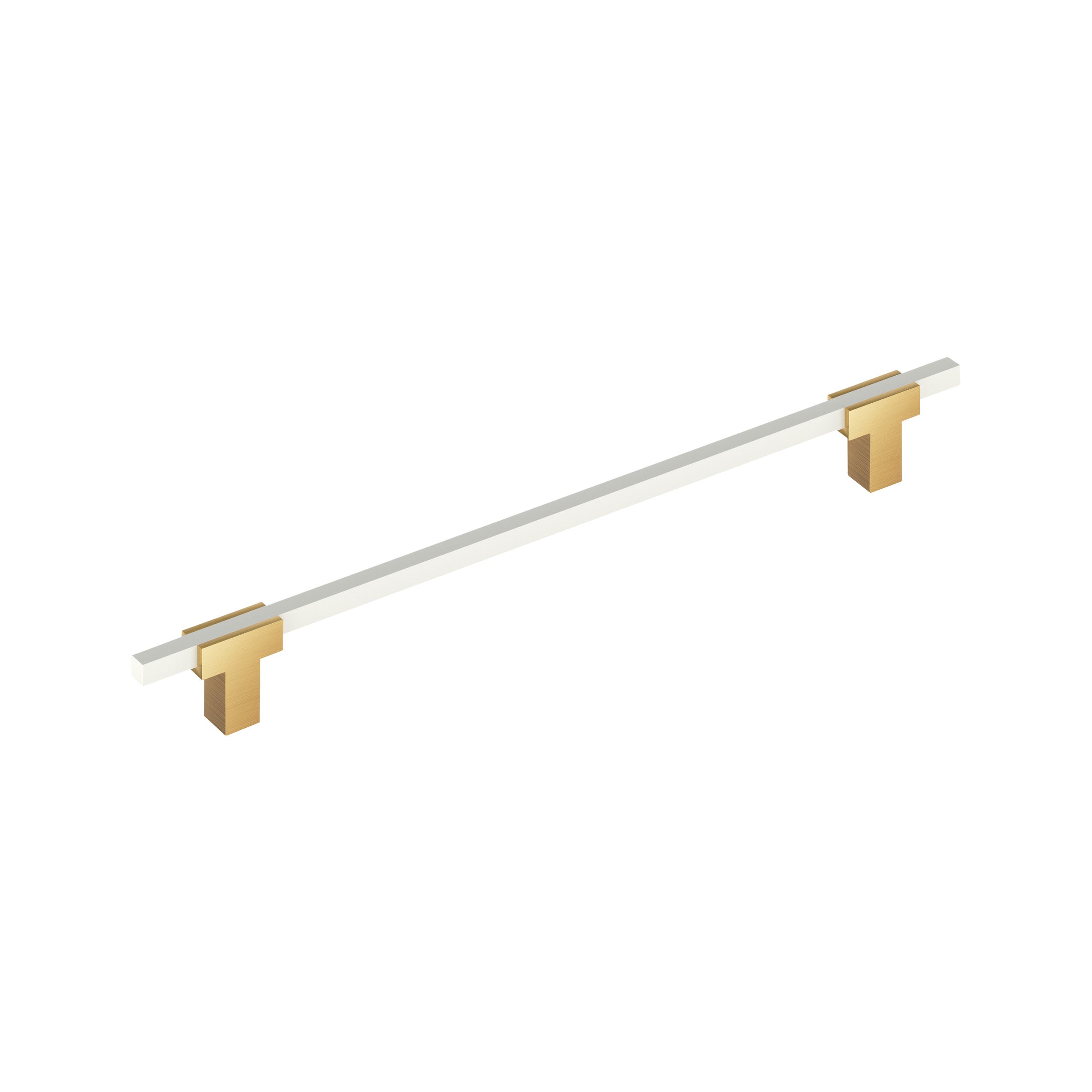 Urbanite 10-1/16 inch (256mm) Center-to-Center Champagne Bronze/White Cabinet Pull