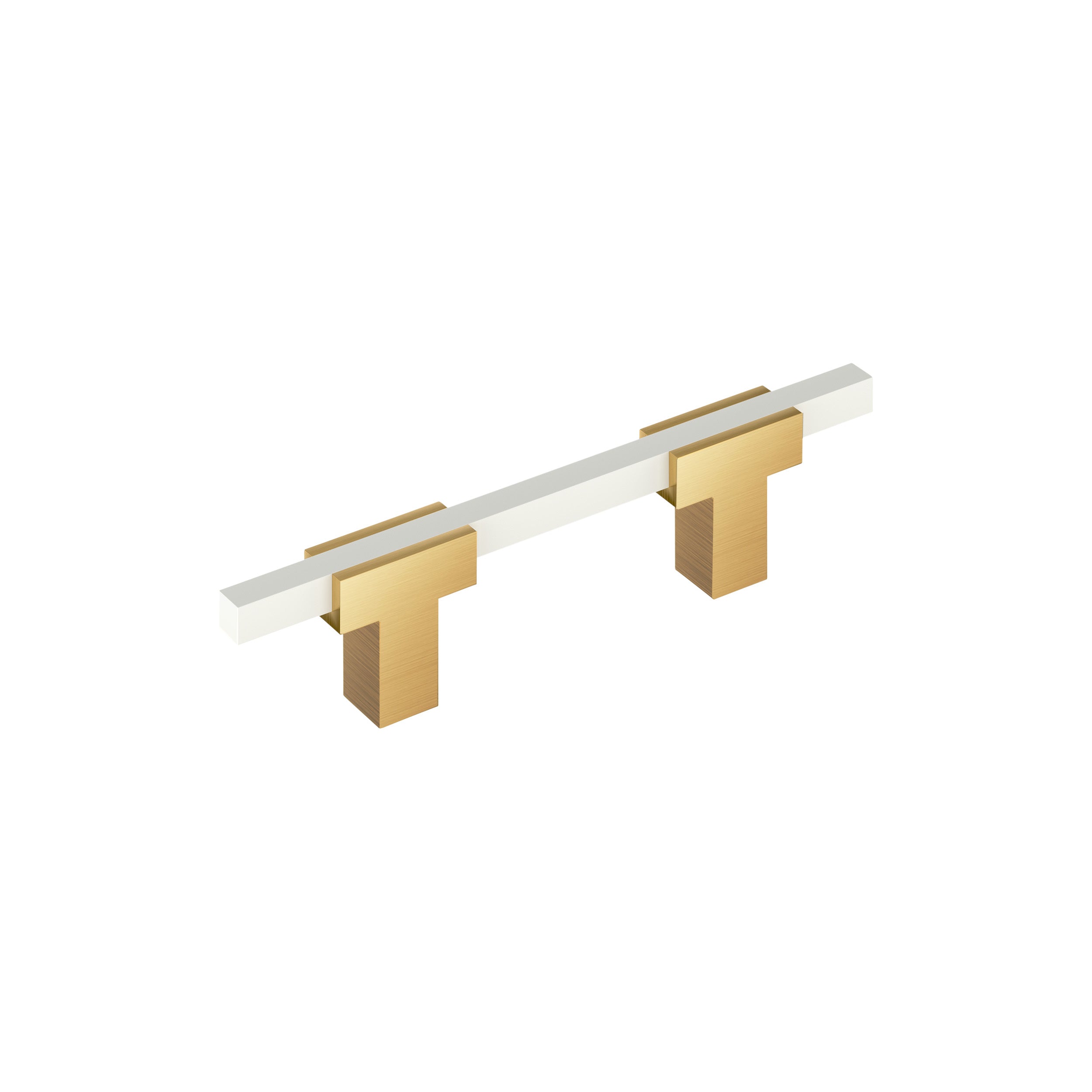Urbanite 3 inch (76mm) Center-to-Center Champagne Bronze/White Cabinet Pull