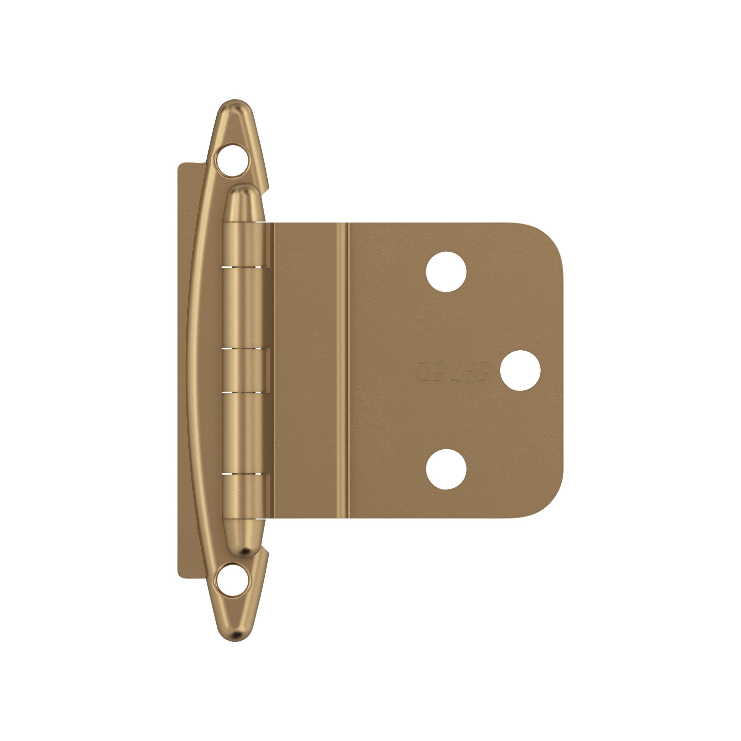 3/8 inch (10mm) Inset Non-Self Closing Face Mount Champagne Bronze Cabinet Hinge - 1 Pair