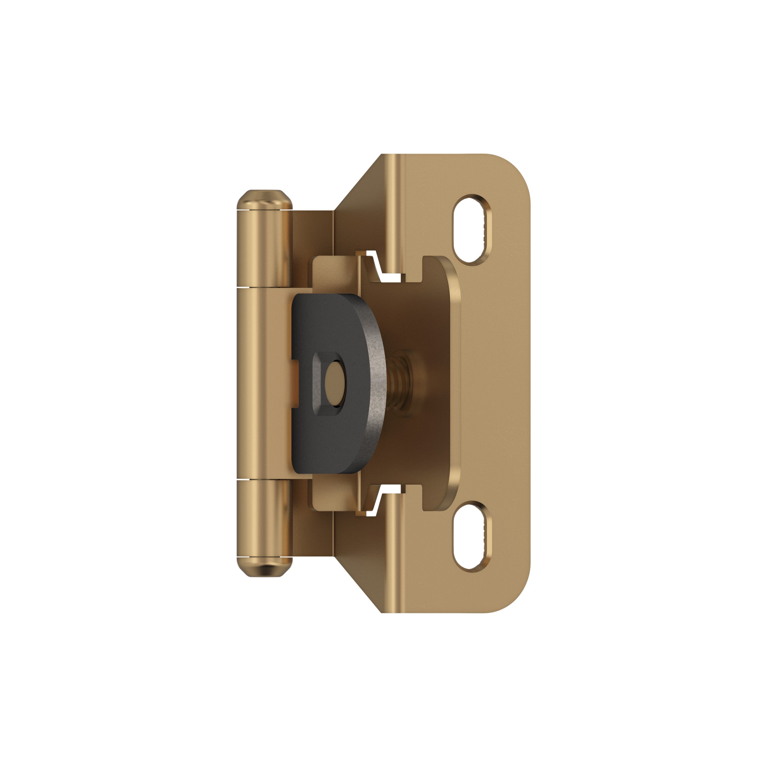 1/4 inch (6mm) Overlay Single Demountable Partial Wrap Champagne Bronze Cabinet Hinge - 1 Pair