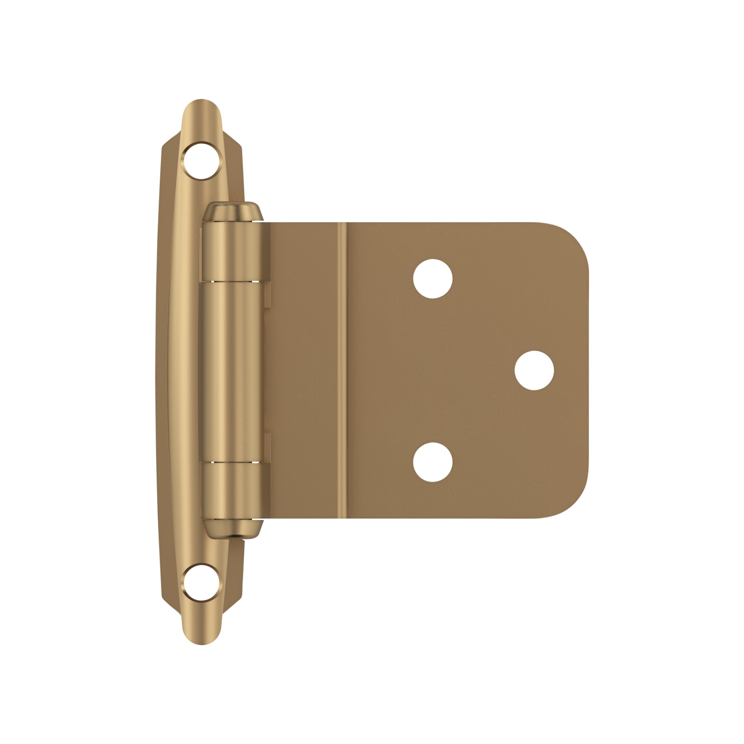 3/8 inch (10mm) Inset Self Closing Face Mount Champagne Bronze Cabinet Hinge - 1 Pair