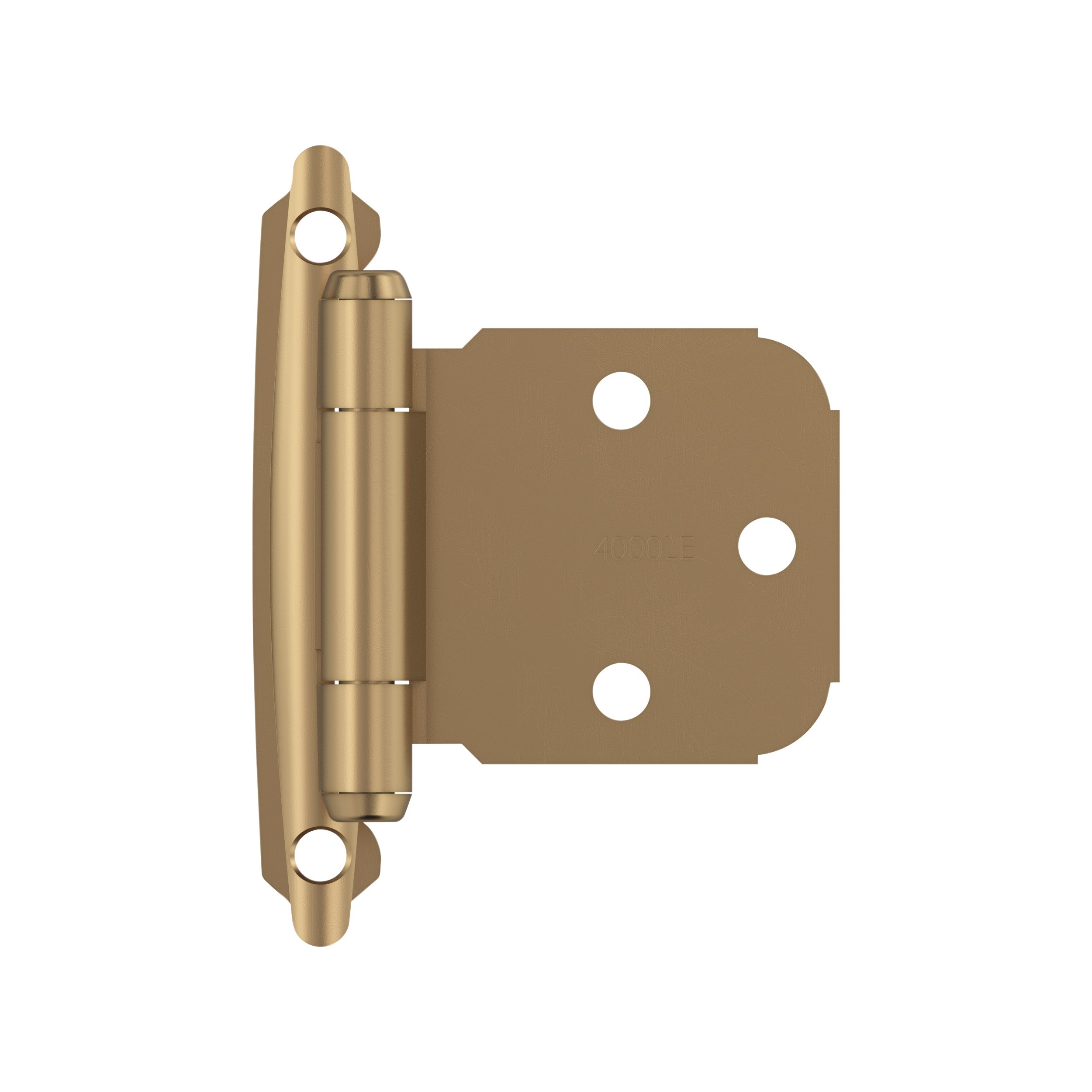 Variable Overlay Self Closing Face Mount Champagne Bronze Cabinet Hinge - 1 Pair