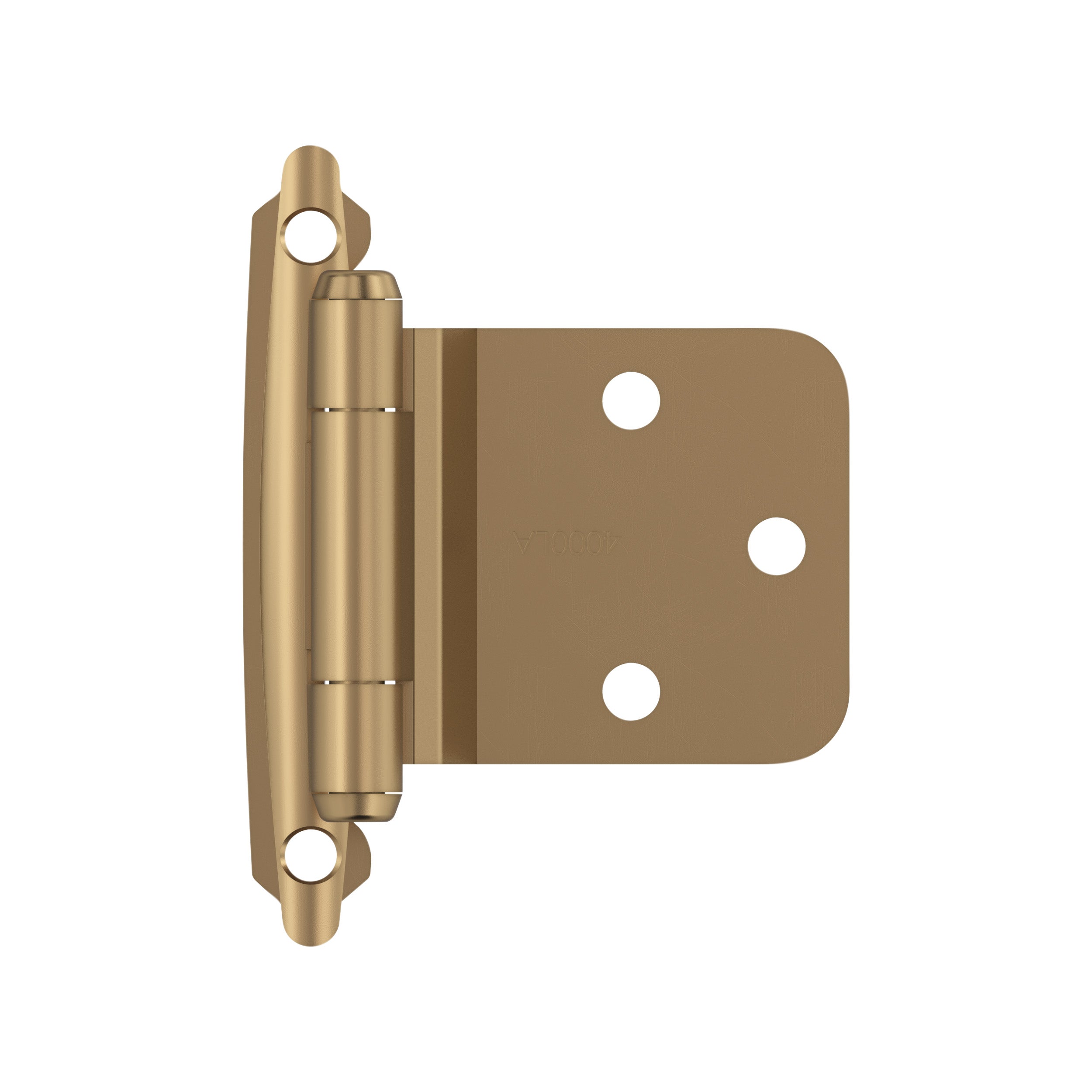 Variable Overlay Self Closing Face Mount Reverse Bevel Champagne Bronze Cabinet Hinge - 1 Pair