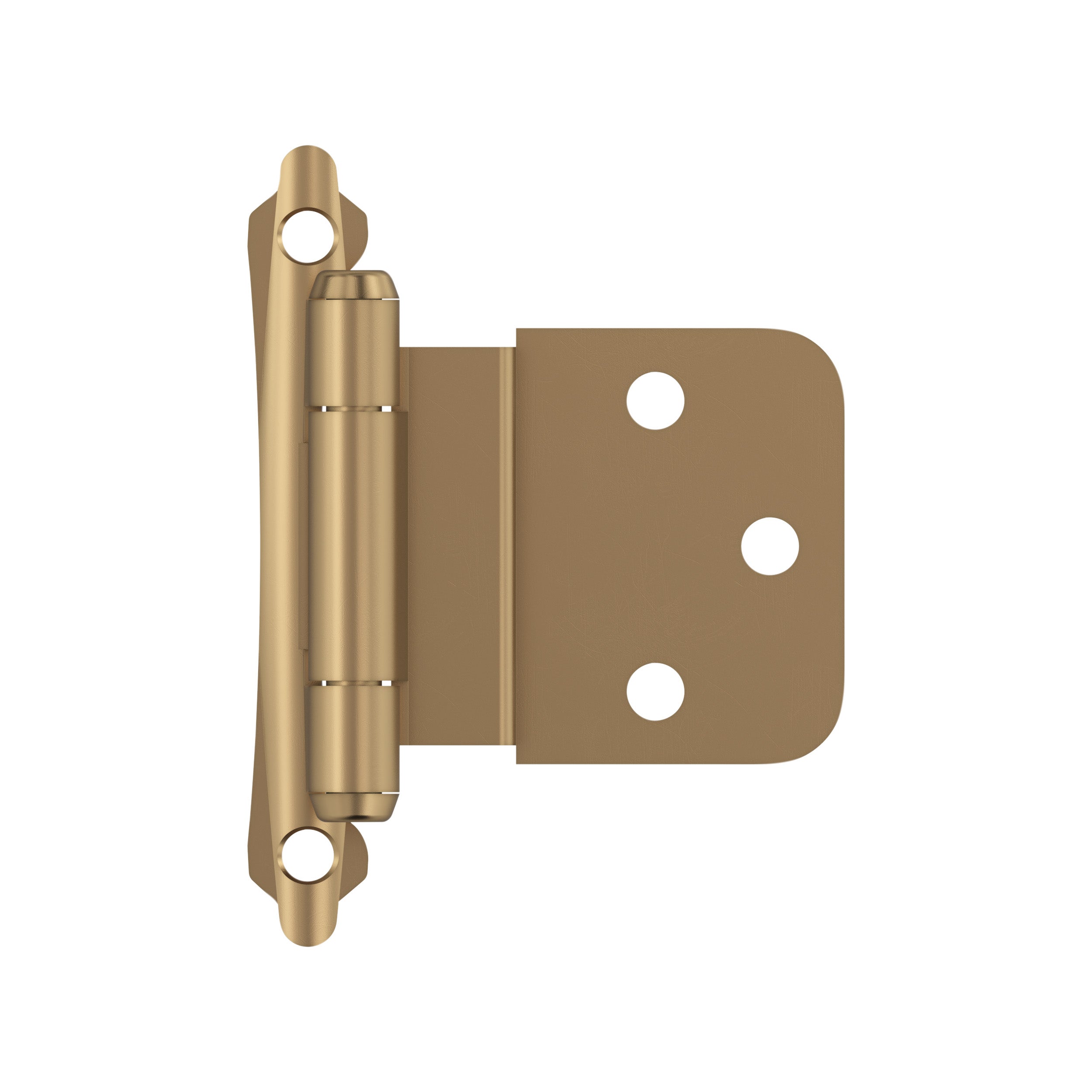 3/8 inch (10mm) Inset Self Closing Face Mount Champagne Bronze Cabinet Hinge - 1 Pair