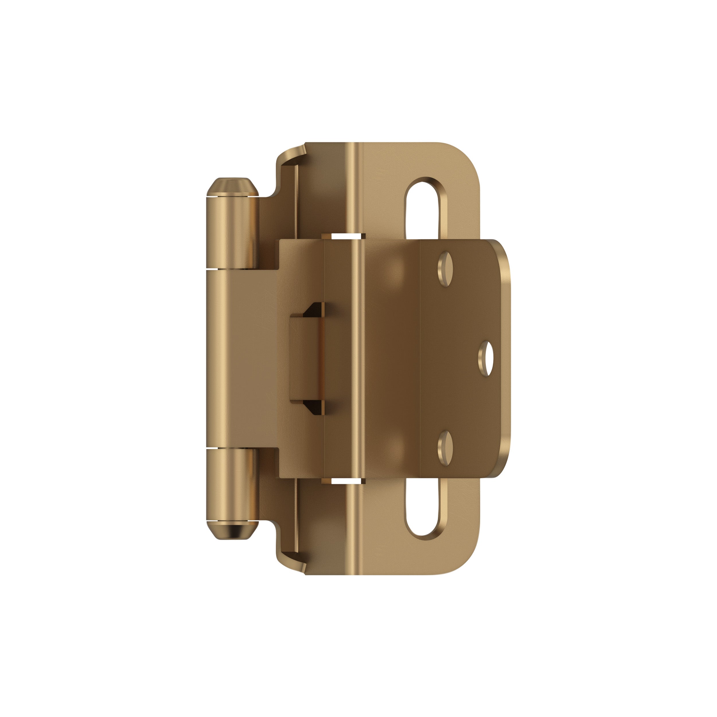 3/8 inch (10mm) Inset Self Closing Partial Wrap Champagne Bronze Cabinet Hinge - 1 Pair