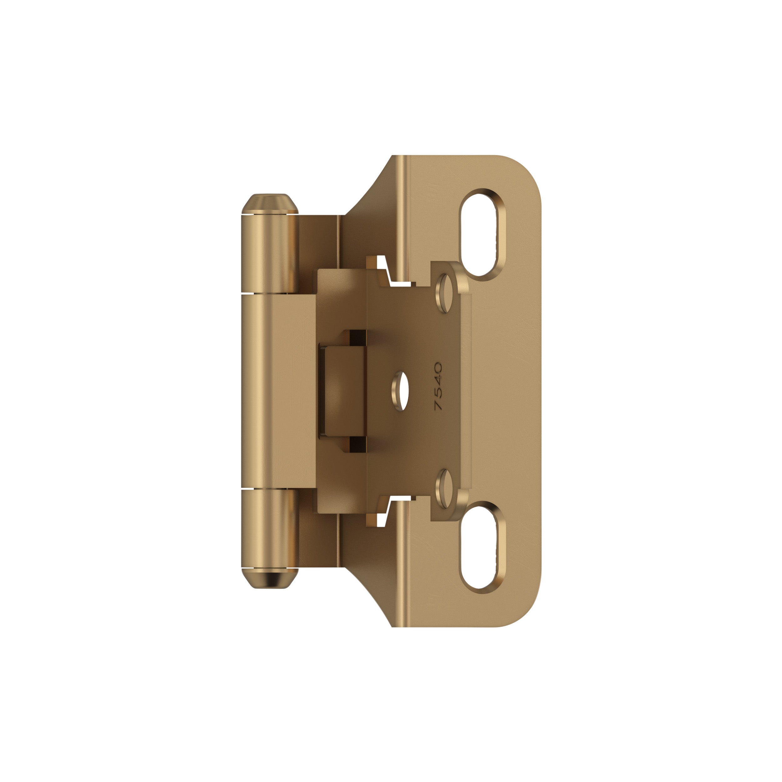 1/4 inch (6mm) Overlay Self Closing Partial Wrap Champagne Bronze Cabinet Hinge - 1 Pair
