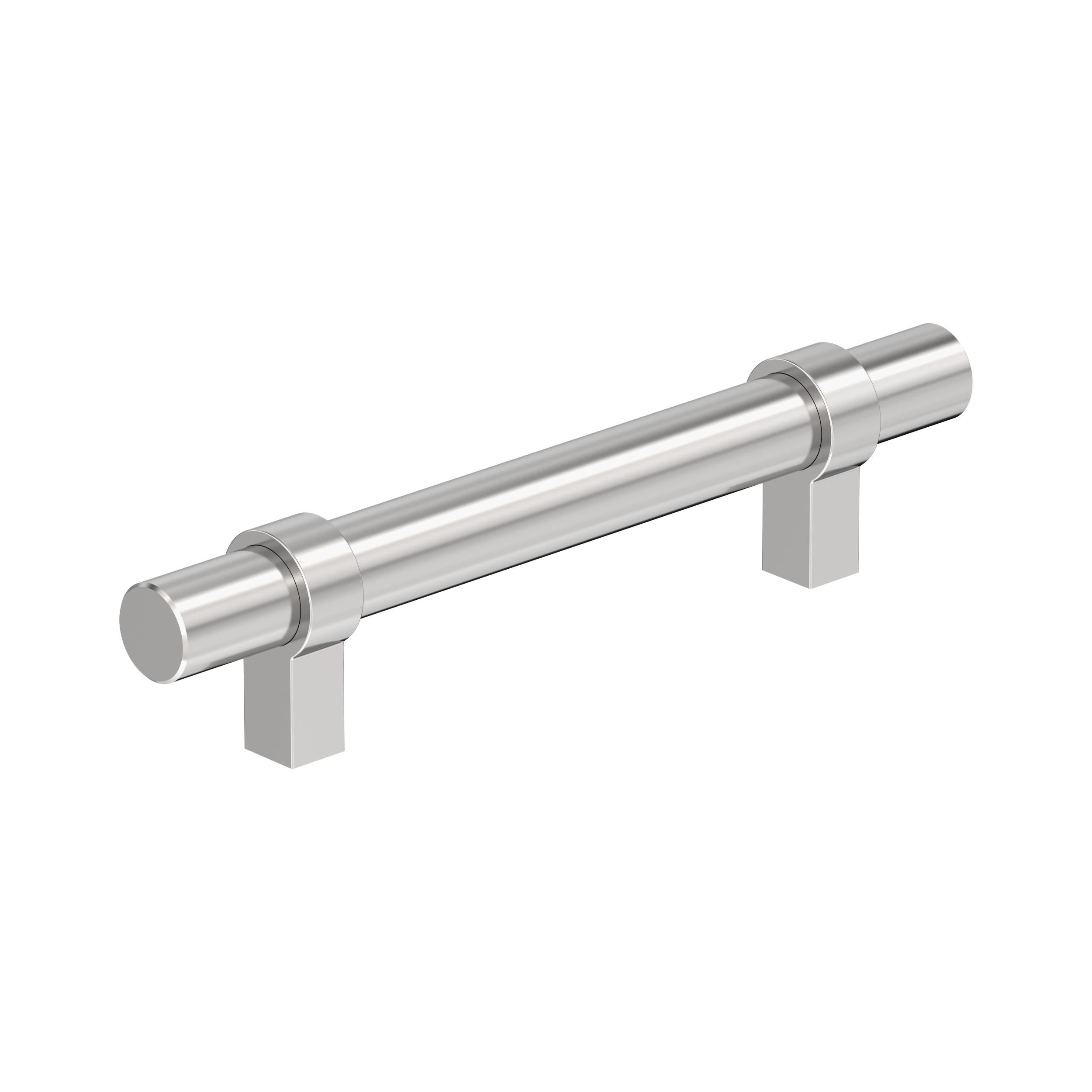 Central 3-3/4 inch (96mm) Center-to-Center Polished Chrome Cabinet Pull