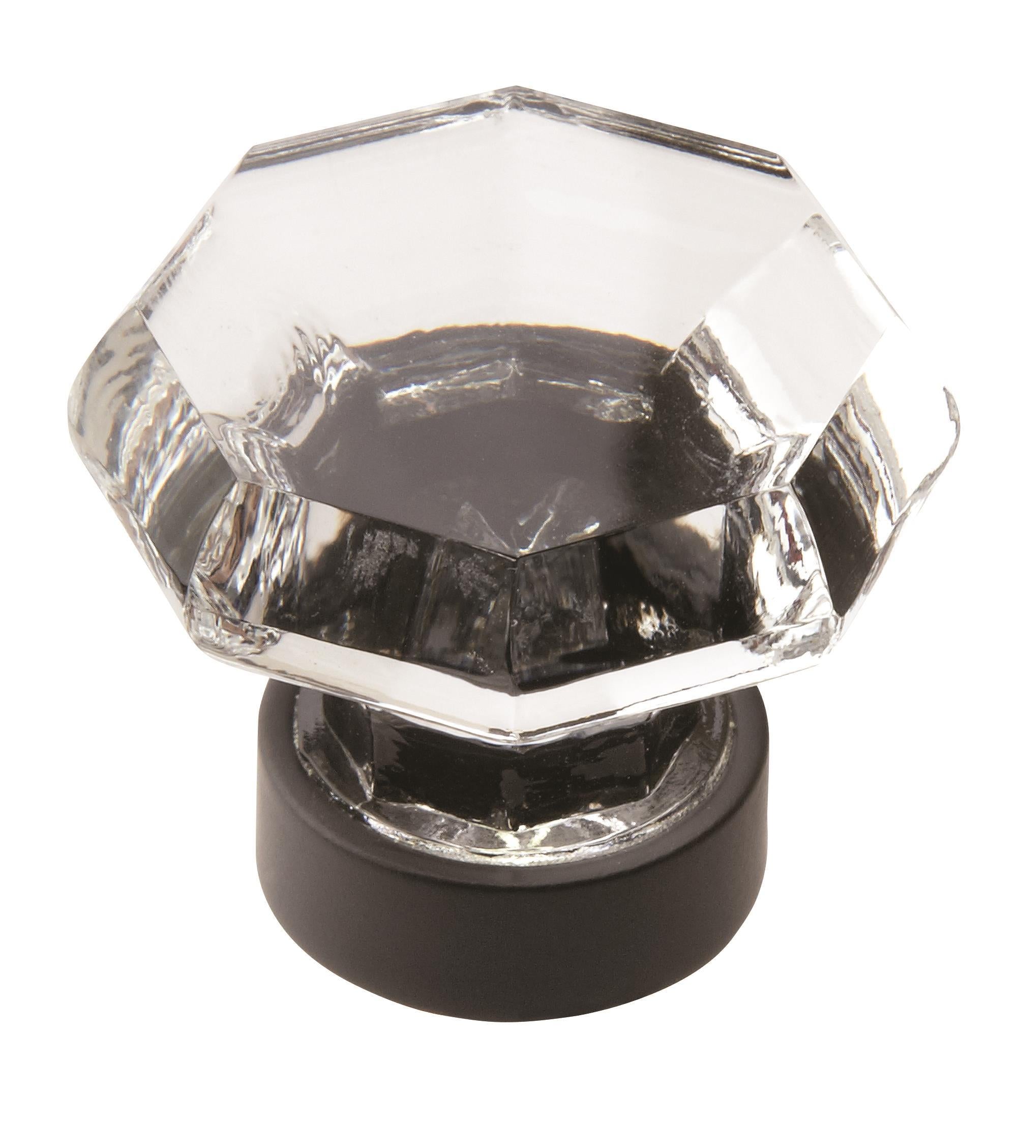 Traditional Classics 1-5/16 inch (33mm) Diameter Clear/Black Bronze Cabinet Knob