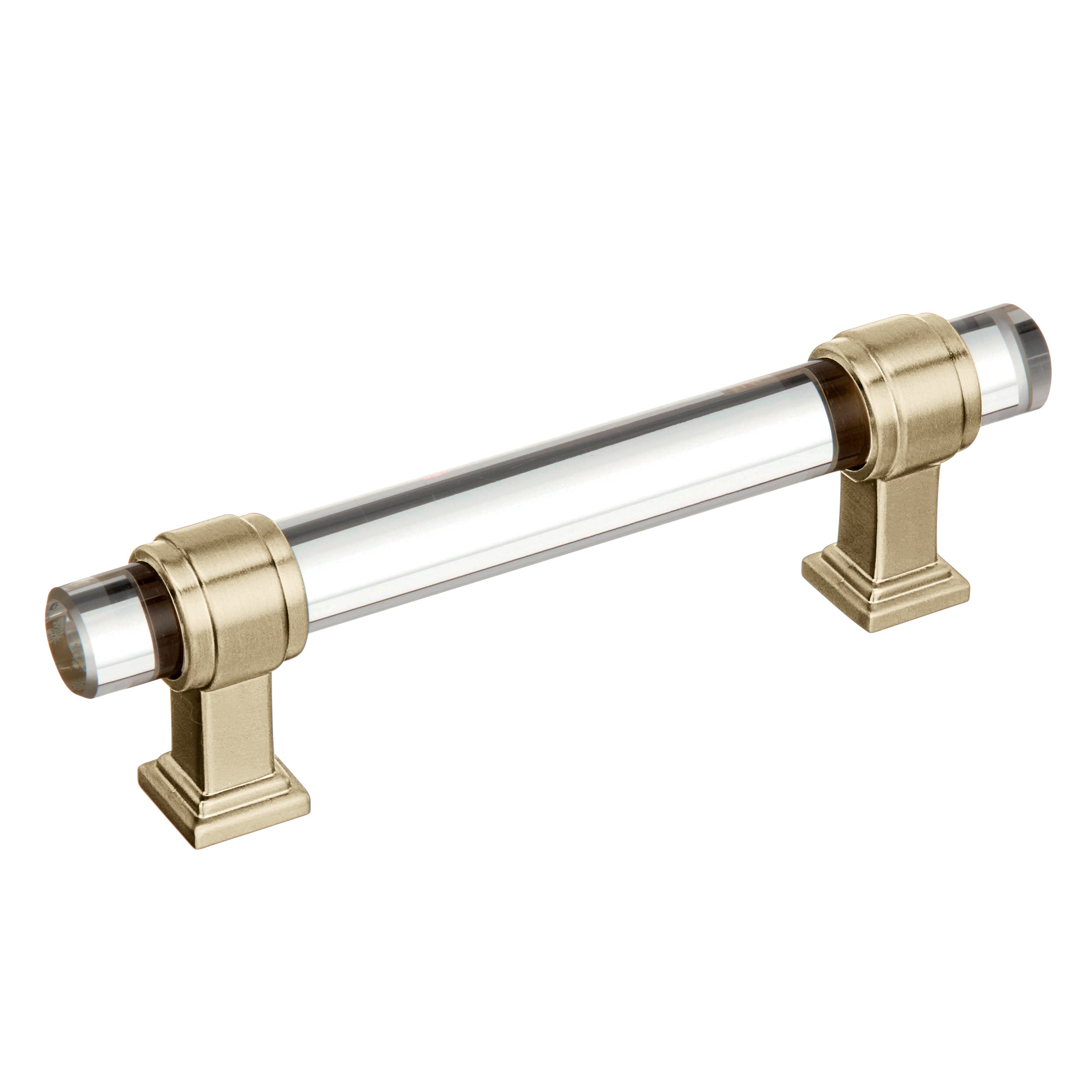 Glacio 3-3/4 inch (96mm) Center-to-Center Clear/Golden Champagne Cabinet Pull