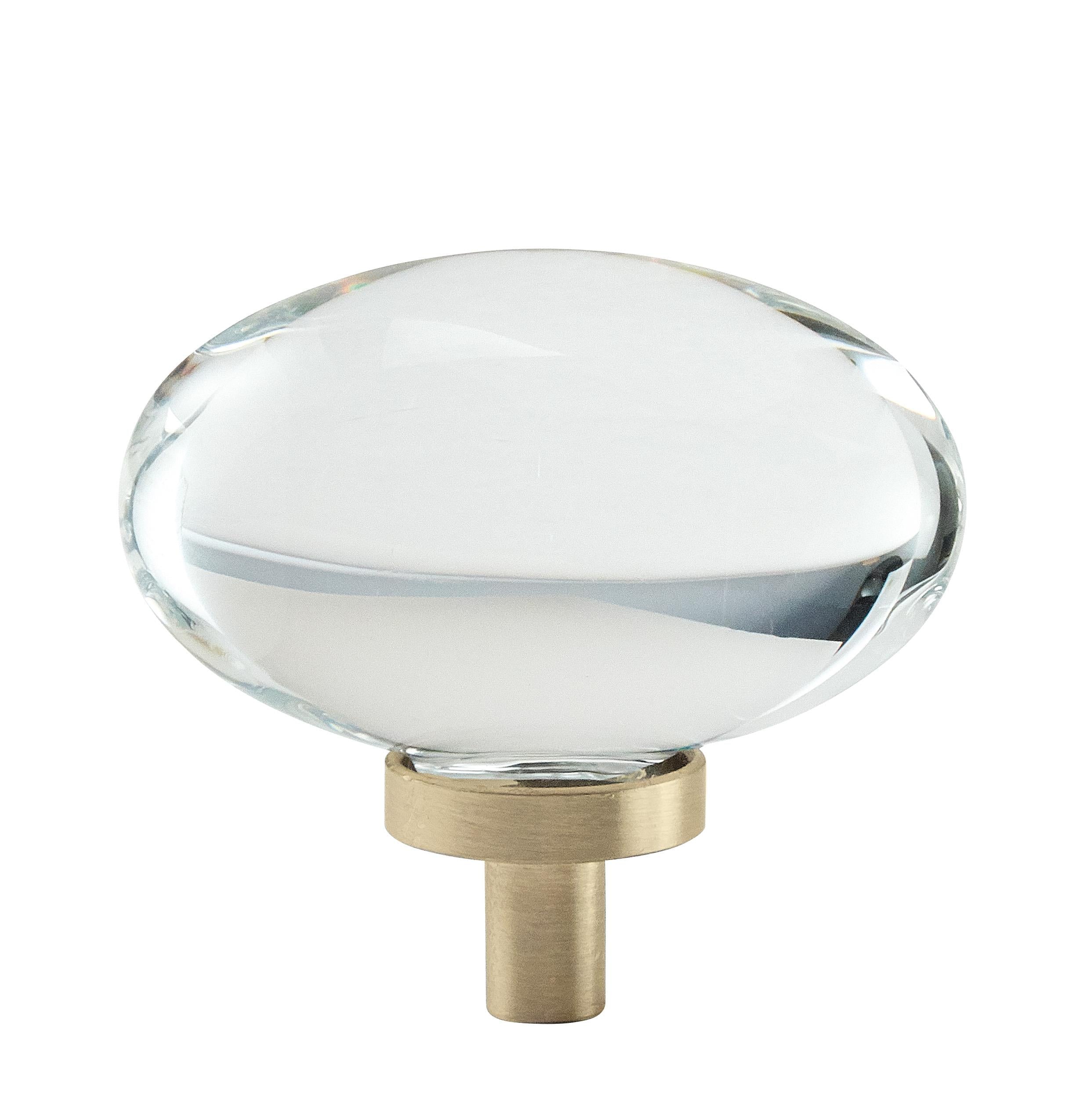 Glacio 1-3/4 inch (44mm) Length Clear/Golden Champagne Cabinet Knob