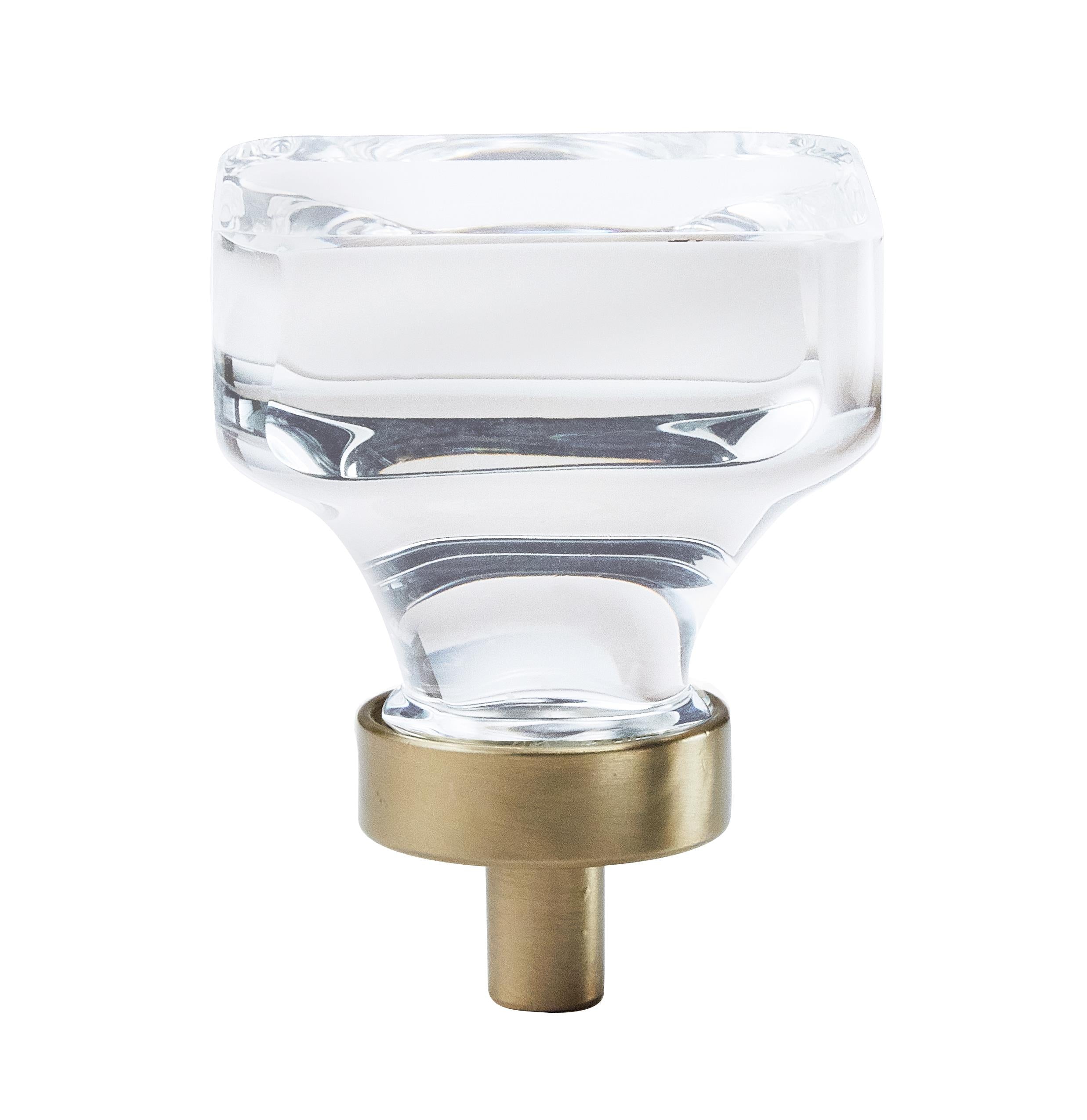 Glacio 1-3/8 inch (35mm) Length Clear/Golden Champagne Cabinet Knob