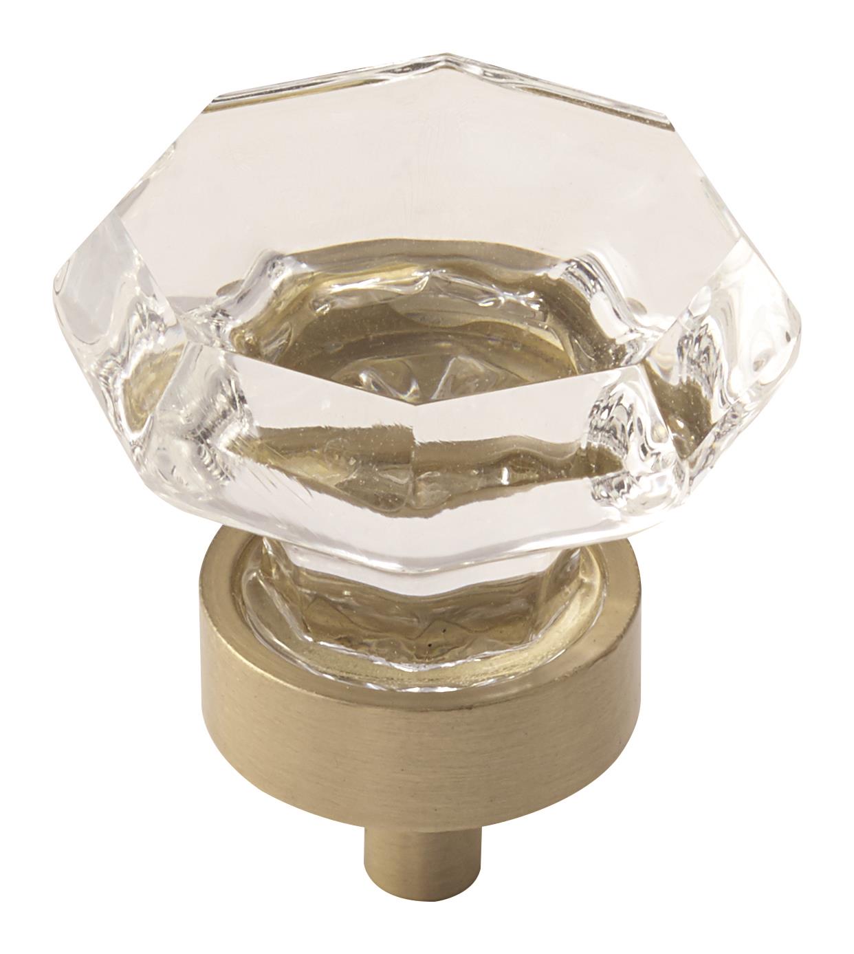 Traditional Classics 1-5/16 inch (33mm) Diameter Clear/Golden Champagne Cabinet Knob