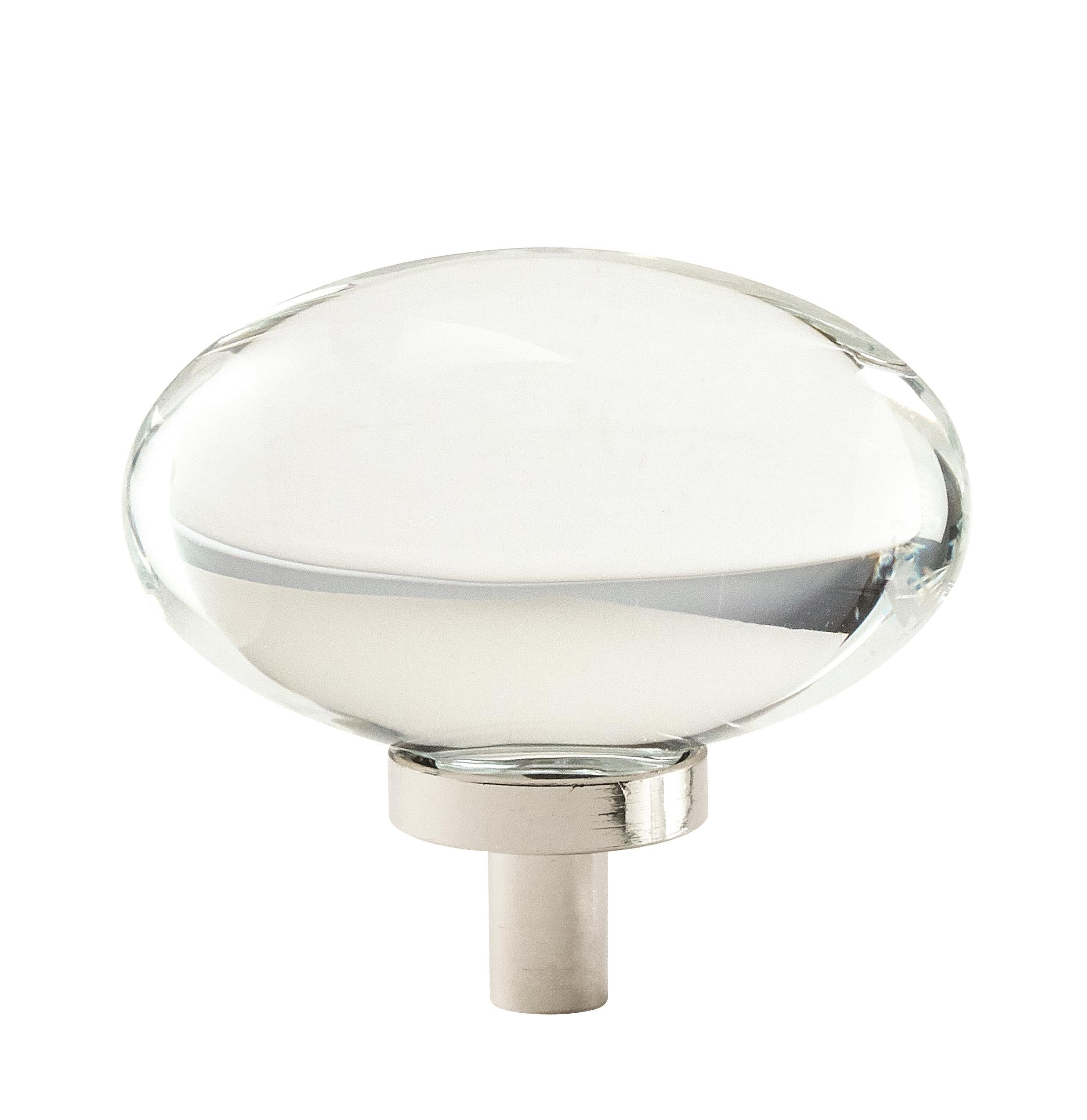 Glacio 1-3/4 inch (44mm) Length Clear/Polished Nickel Cabinet Knob