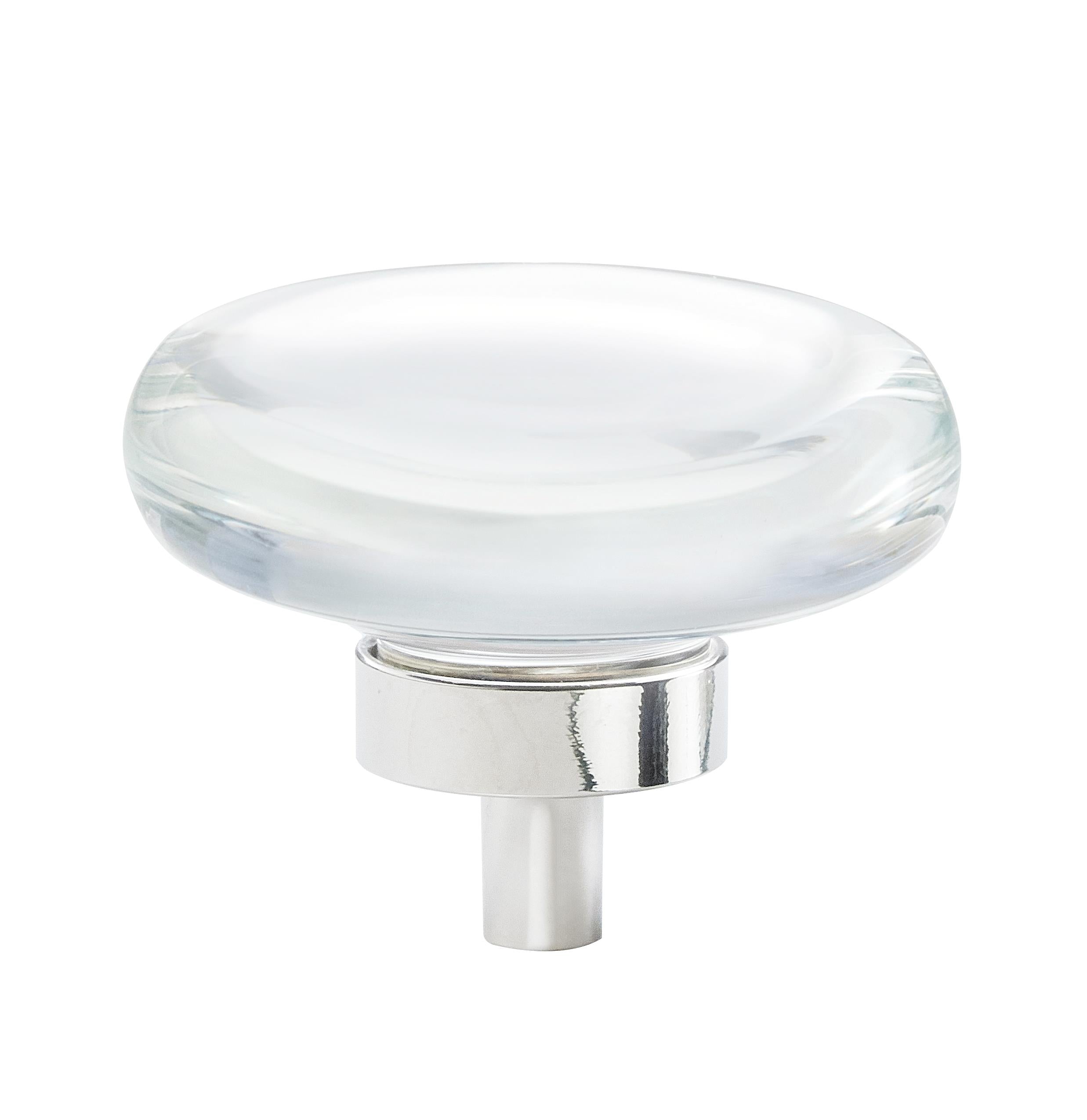 Glacio 1-3/4 inch (44mm) Diameter Clear/Polished Nickel Cabinet Knob